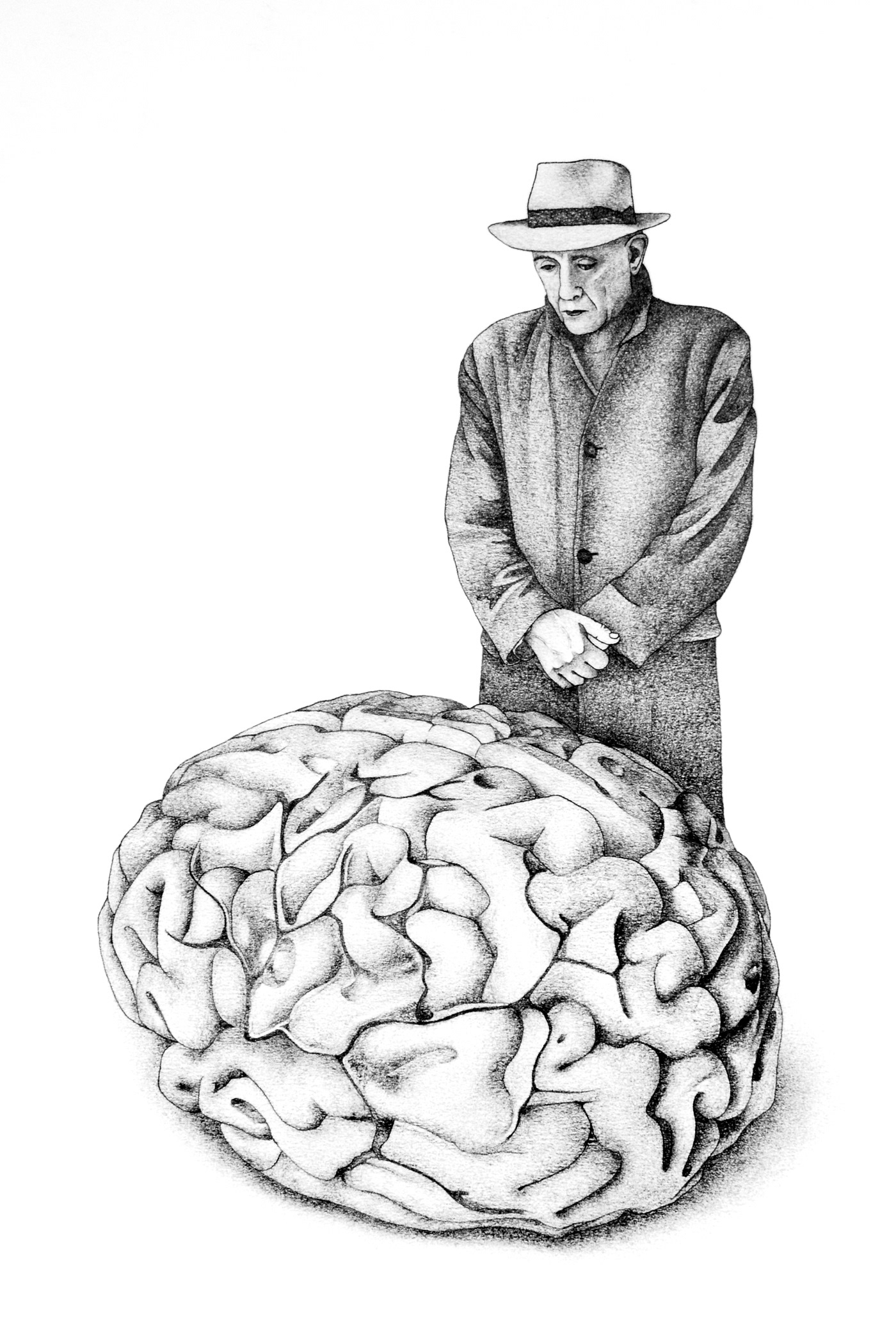 Self. Graphite on paper, 40 x 30 cm.