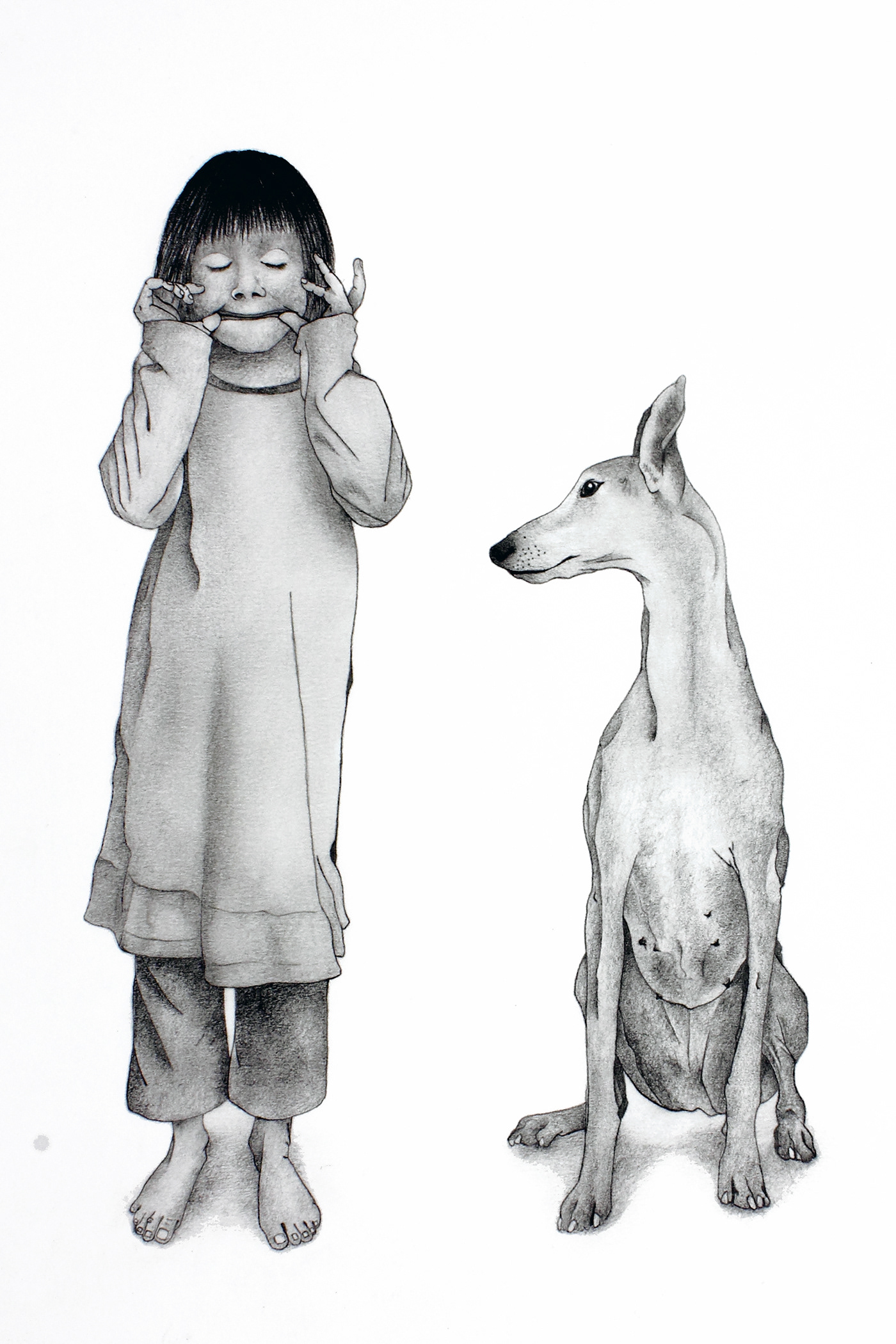 Speechless 2. Graphite on paper, 40 x 30 cm.