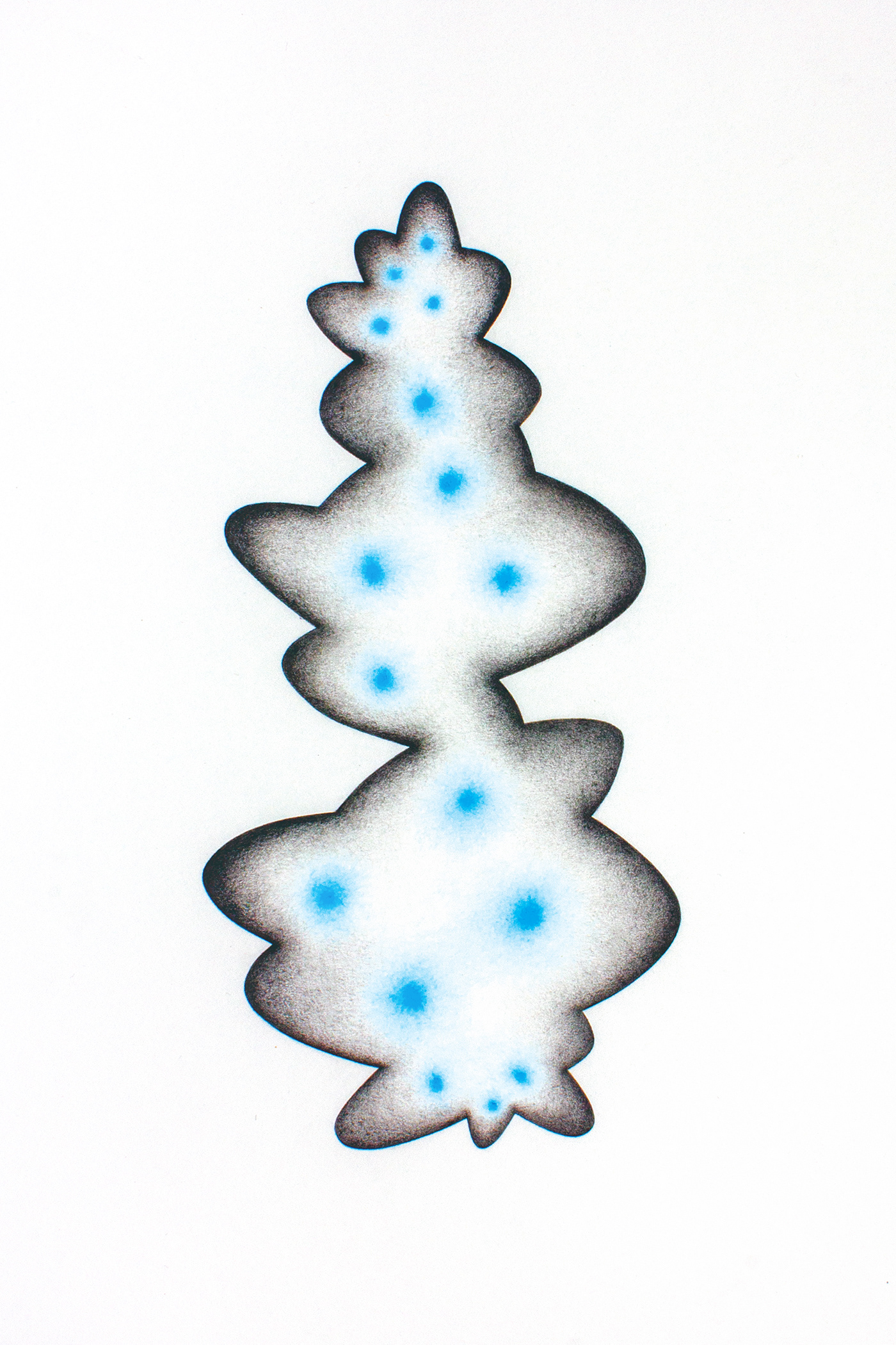 Blue Moon 8, graphite and coloured pencil on paper, 35 x 25 cm.