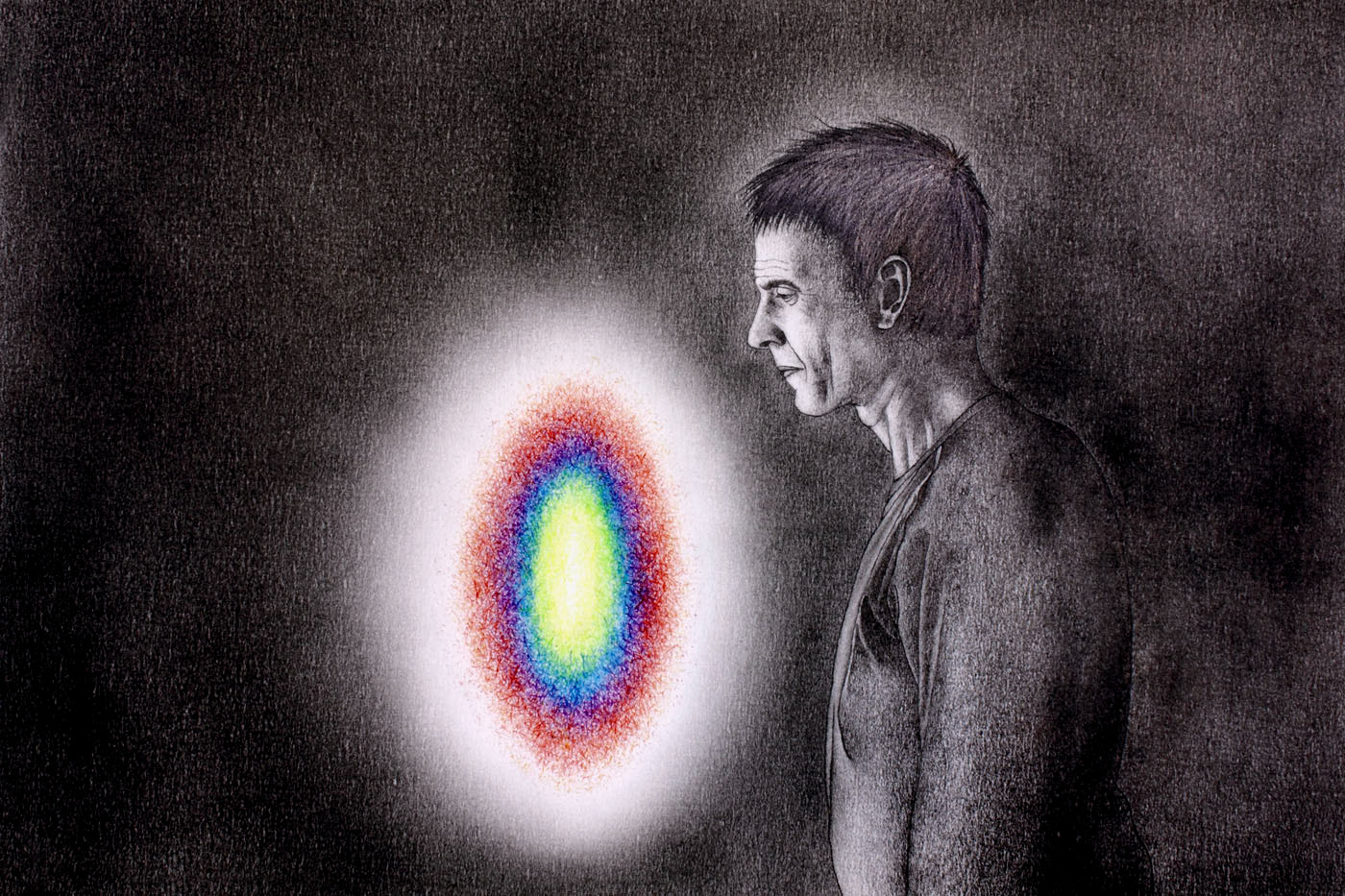 Into Colours 4, graphite  and coloured pencil on paper, 30 x 40 cm.