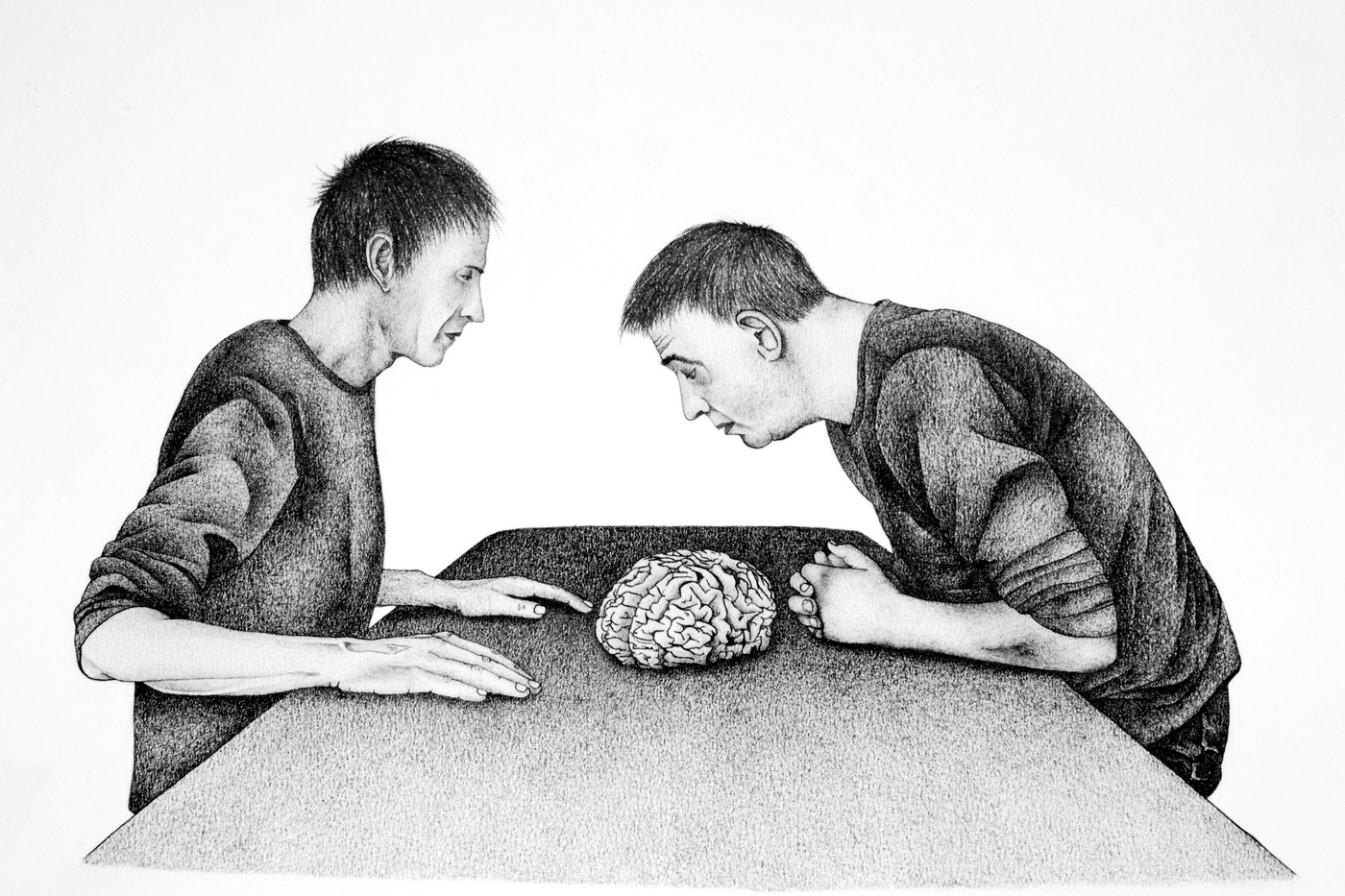 Brainkeepers. Graphite on paper, 30 x 40 cm.
