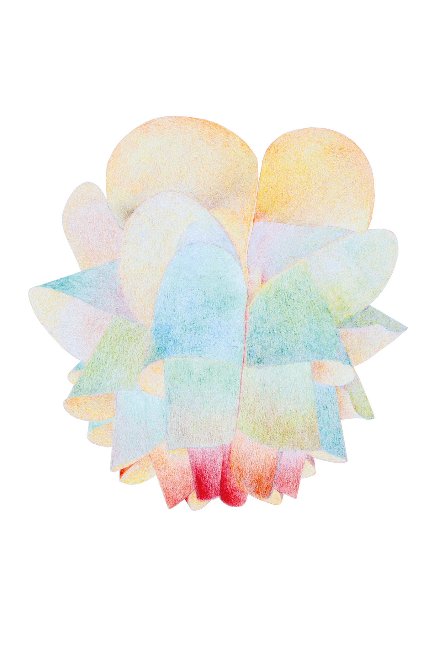 Into Colour and Motion, coloured pencil and paper, 45 x 35 cm.