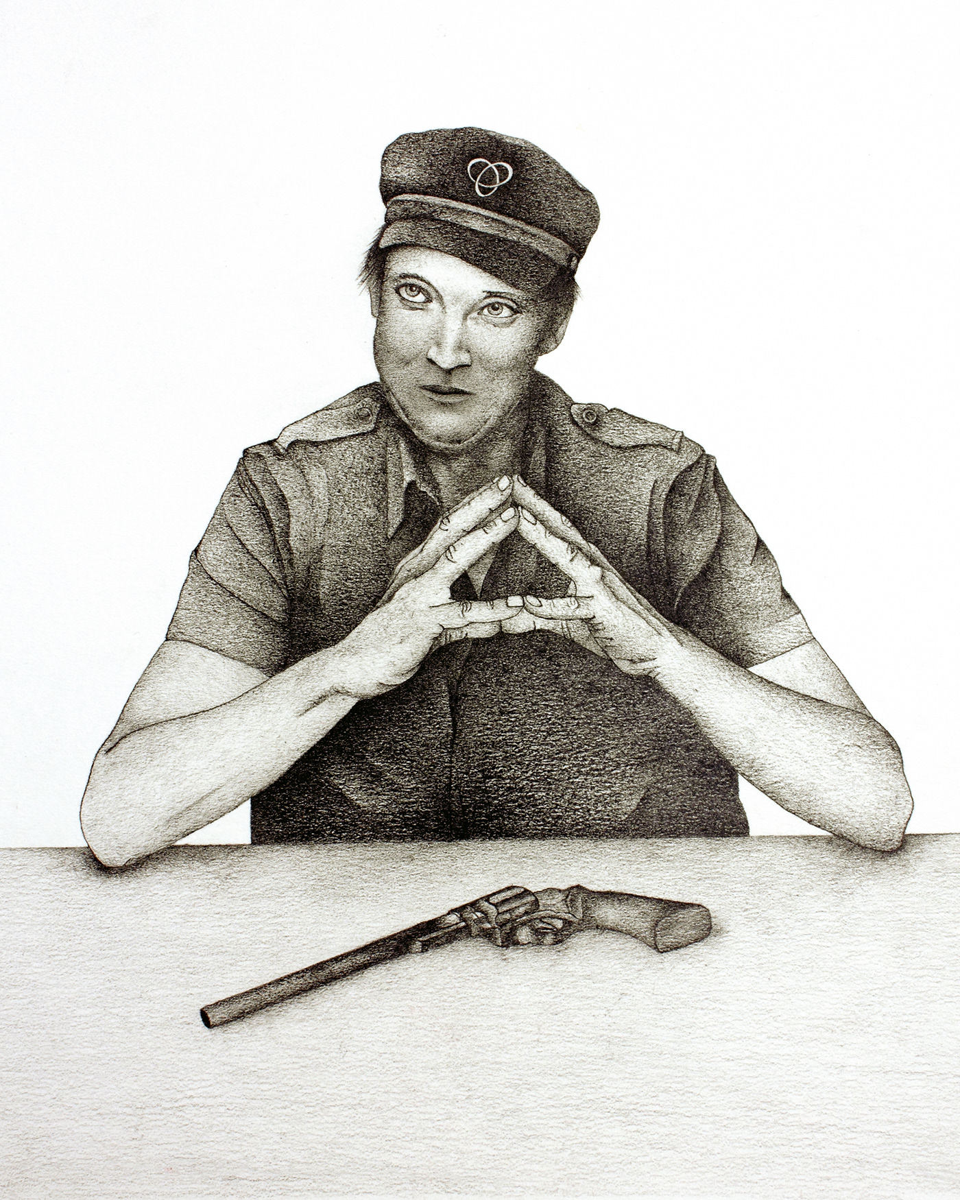 Gun 1.   Pencil and paper.   35x30 cm.