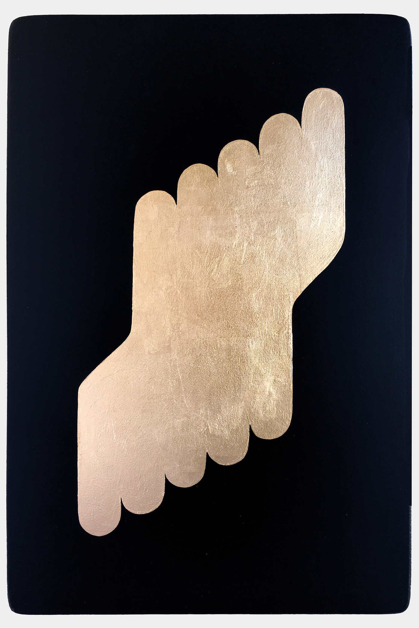 Appearance 2. Goldleaf on wood panel, 39 x 26 cm.