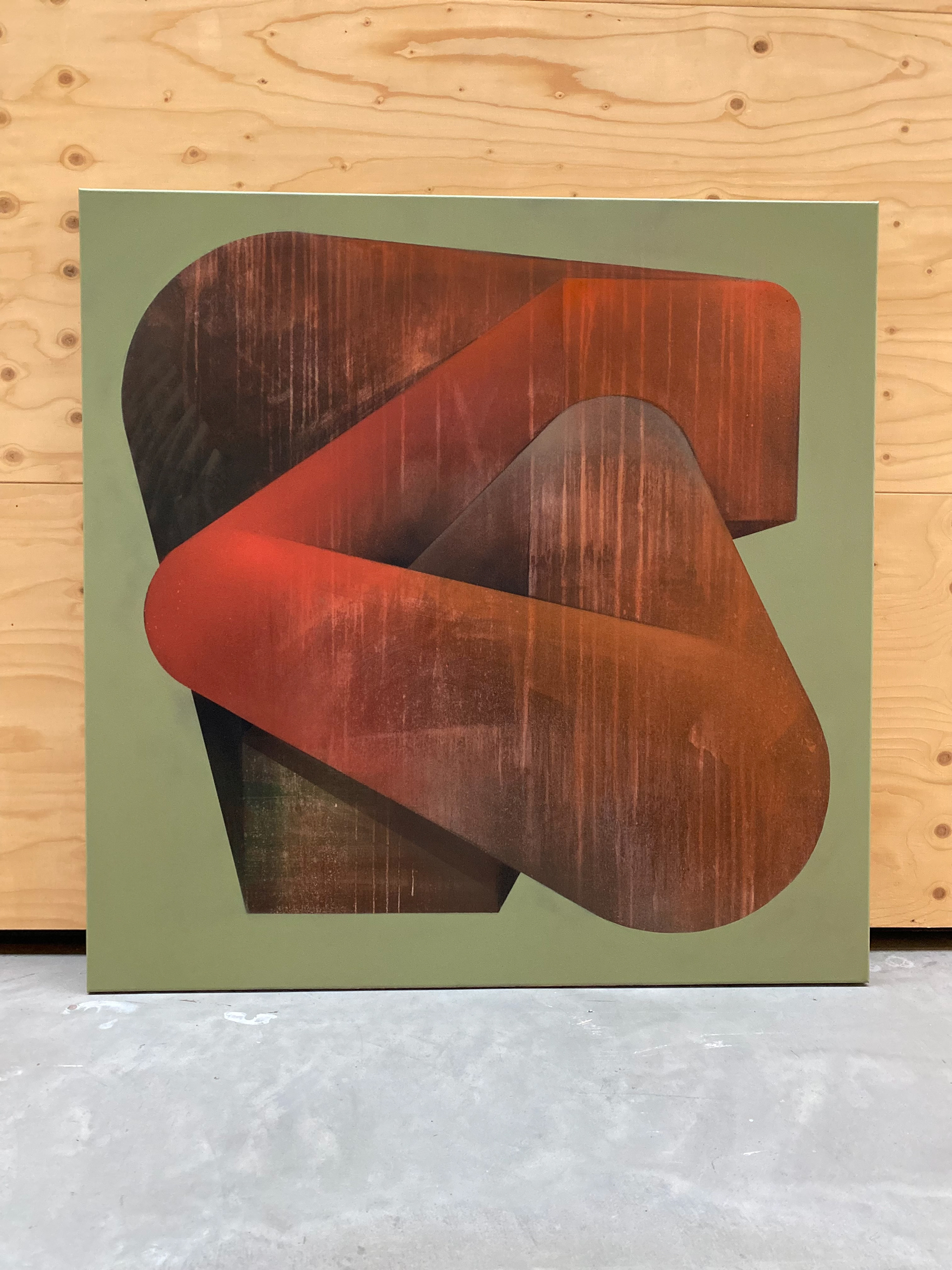 Rusty.01Comp. Spray paint on canvas, 100x100cm. Tobias Becker Hoff 2023©