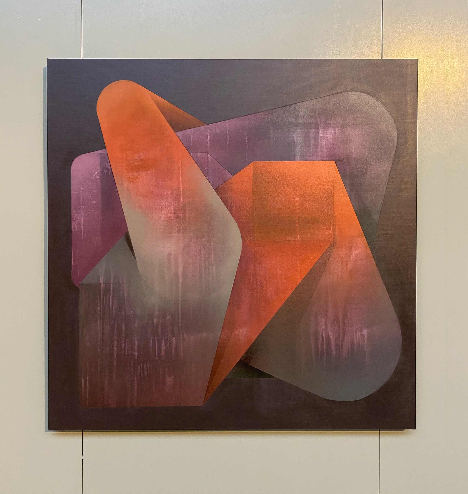 Abstract 2406. Mixed media on canvas, 120x120 cm. At the "Waterfront Tsunami" Exhibition in Zoetermeer. Tobias Becker Hoff 2024©