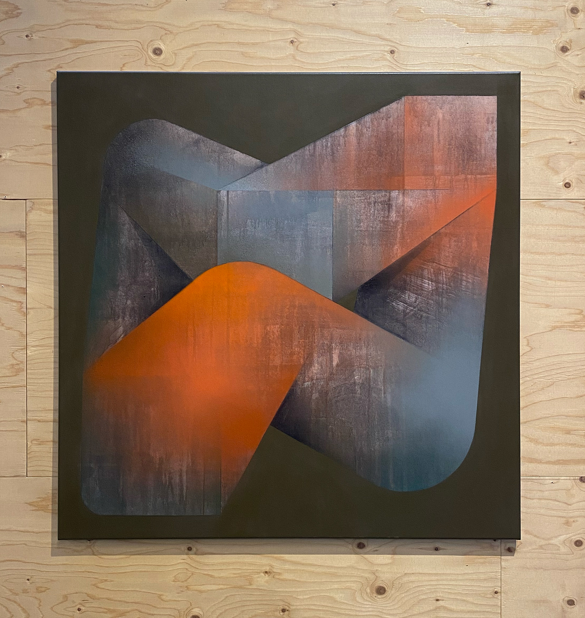 SteelComp. Spray paint on canvas, 100x100cm. Tobias Becker Hoff 2023©