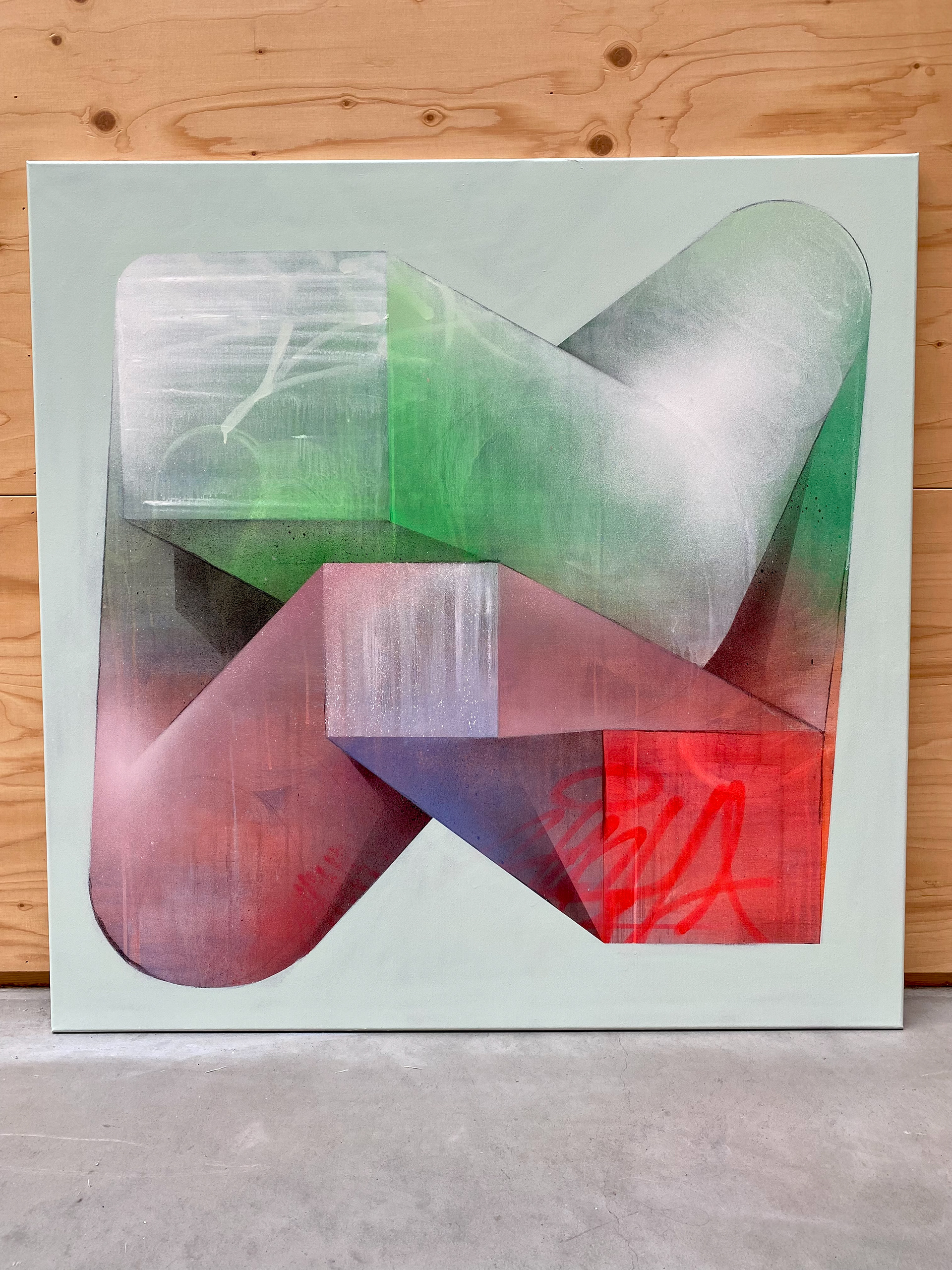 RootsComp. Spray paint on canvas, 100x100cm. Tobias Becker Hoff 2023©