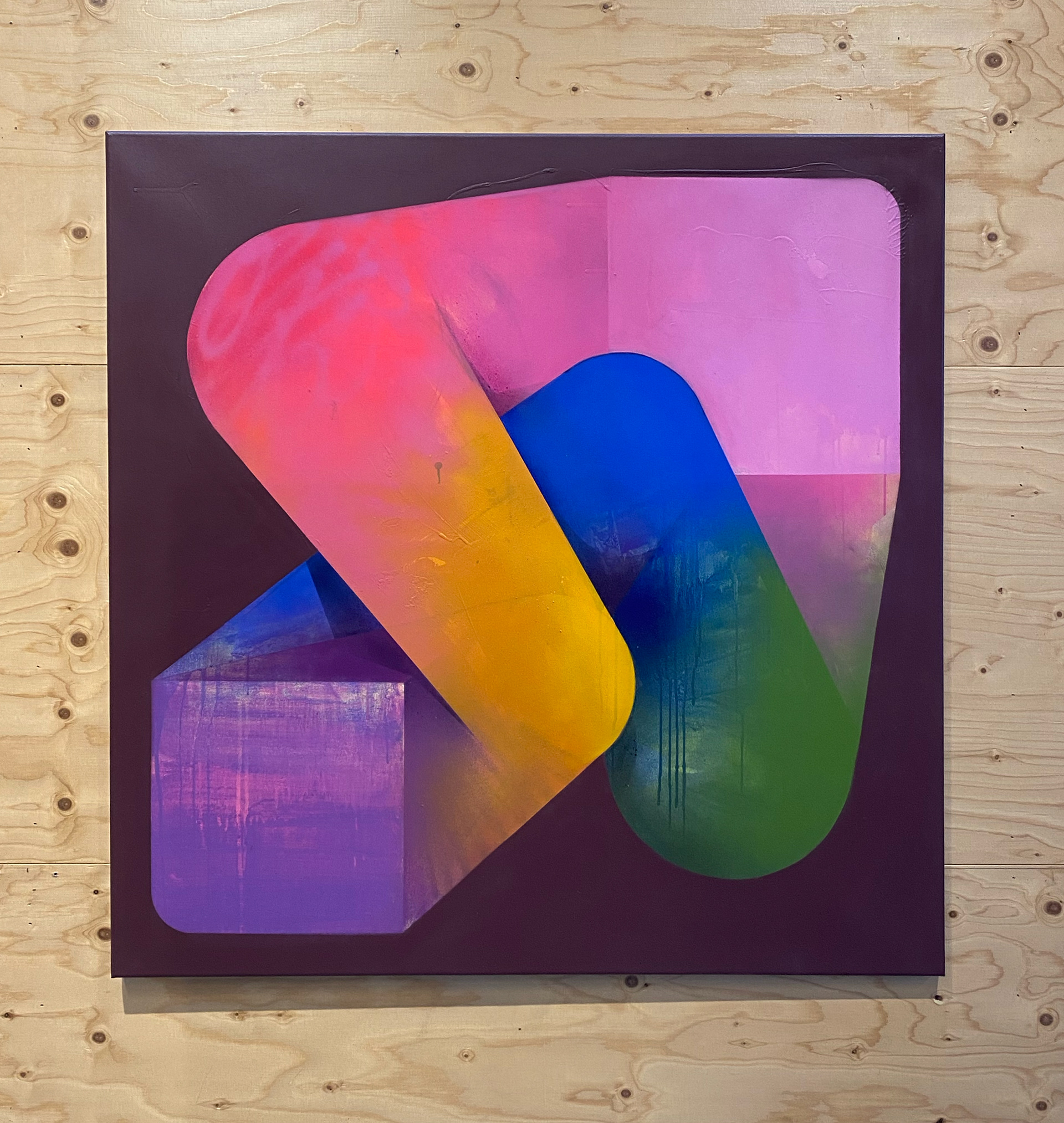 JoyComp. Spray paint on canvas, 100x100cm. Tobias Becker Hoff 2023©