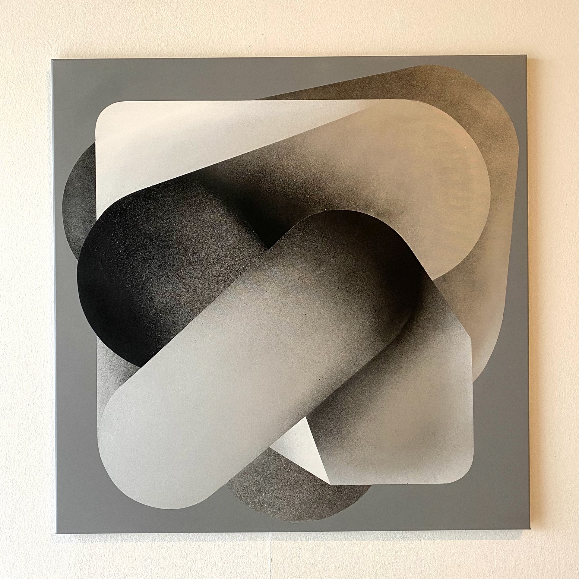 ChromaticComp. Spray paint on canvas, 100x100cm. Tobias Becker Hoff 2022©