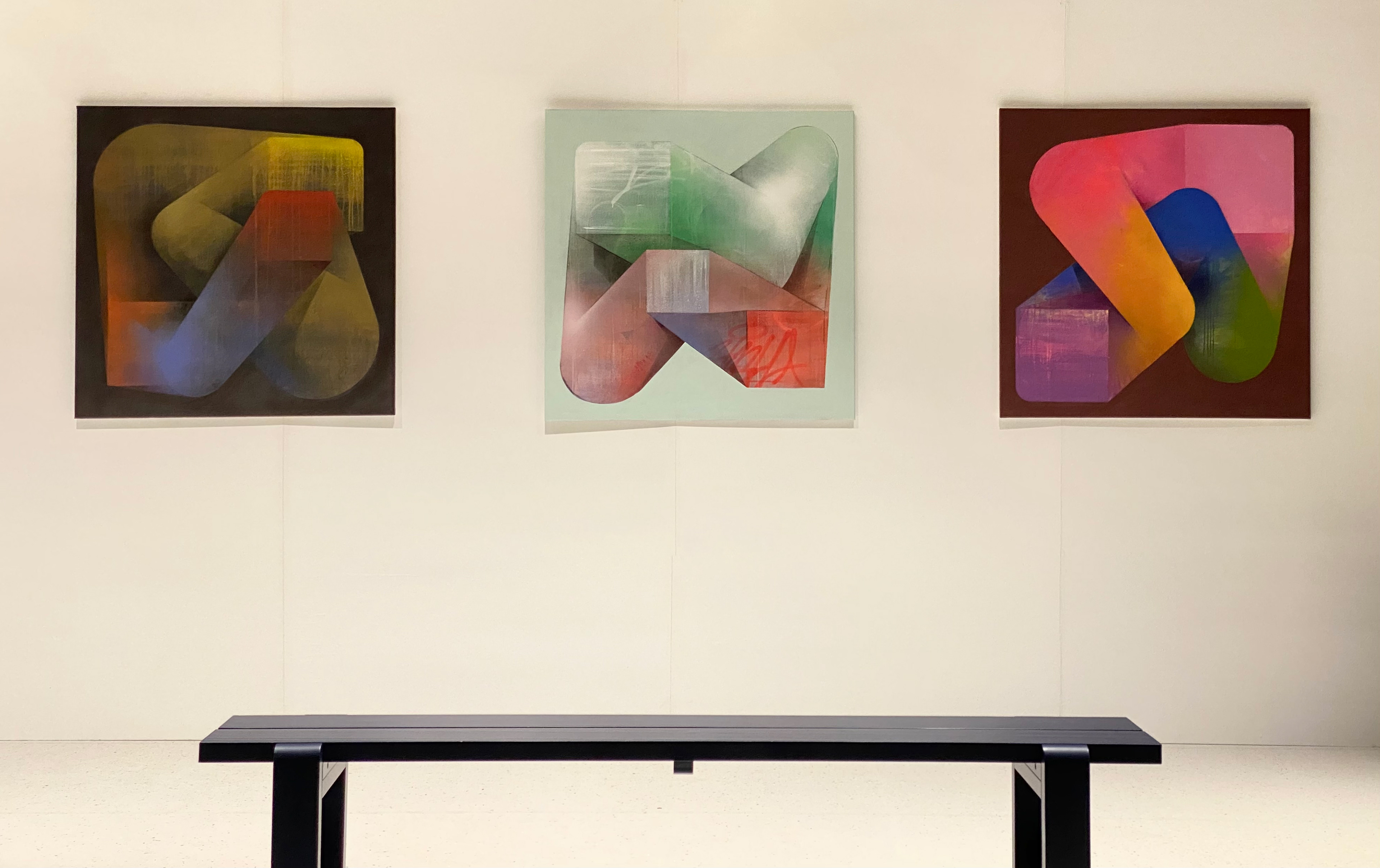 Paintings SlainComp, RootsComp and FunComp at the "Inside" exhibition in Amare, The Hague. Tobias Becker Hoff 2023©