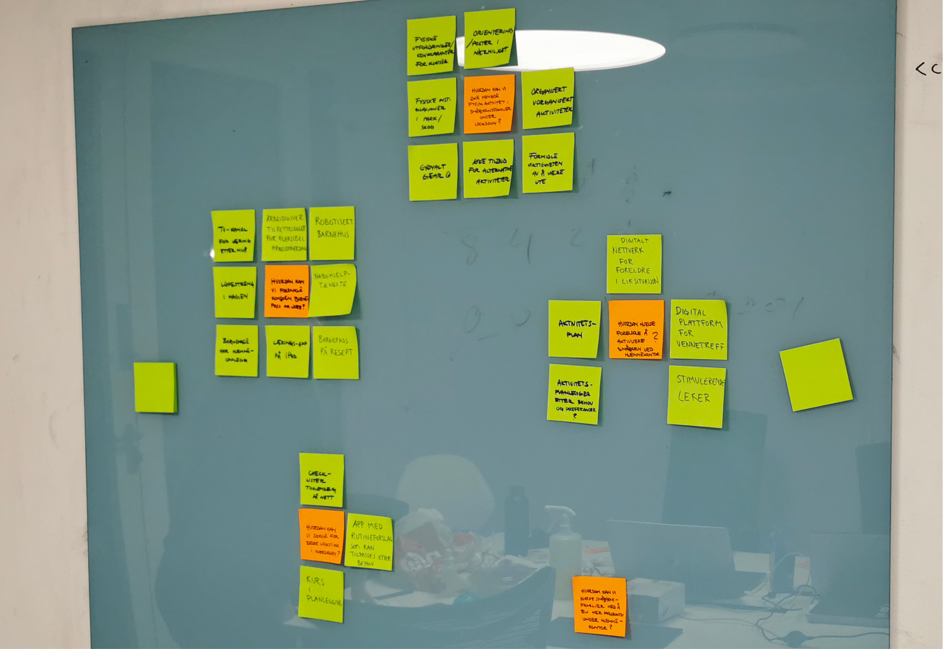 post its på en tavle