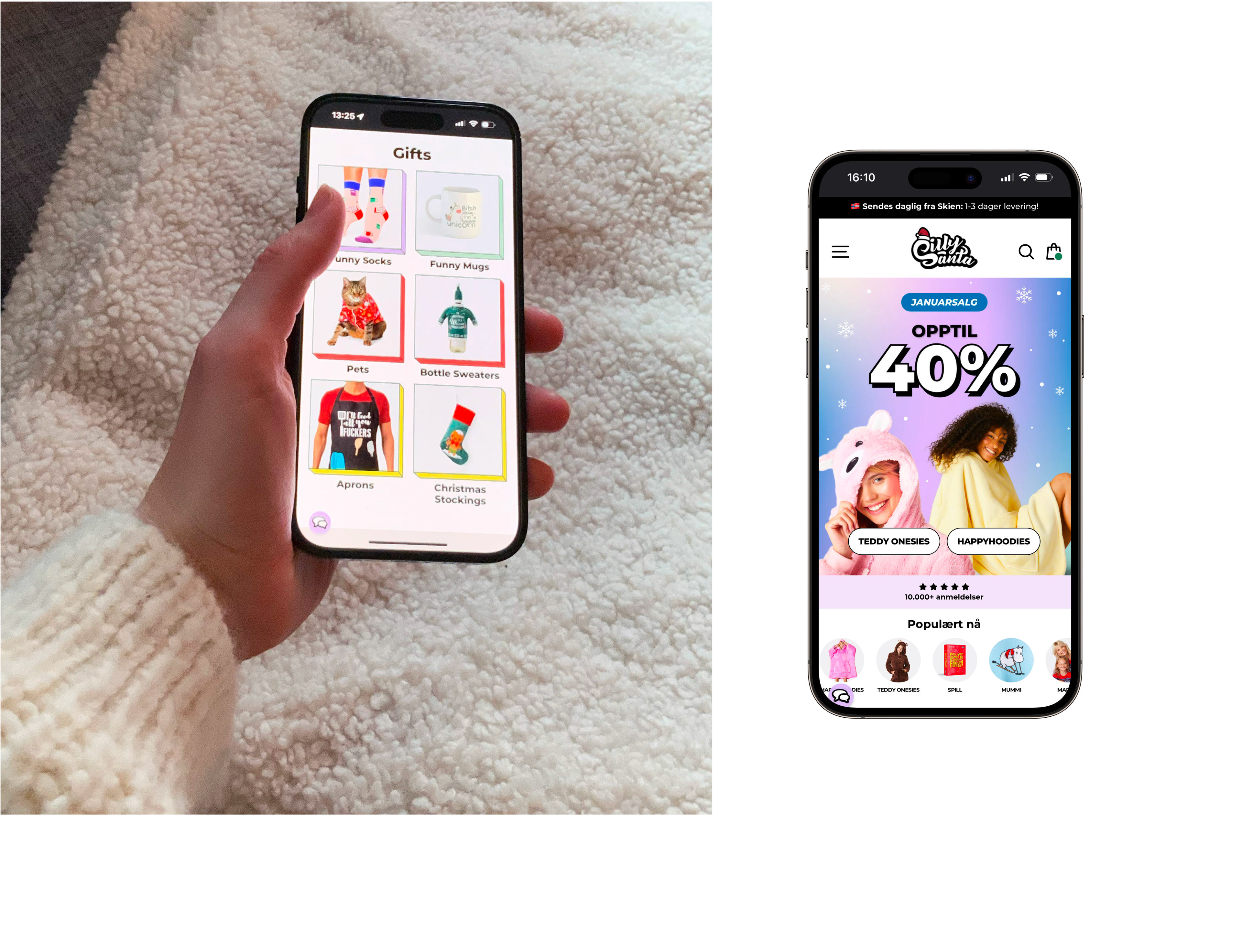 sillysanta.no vist på mobil