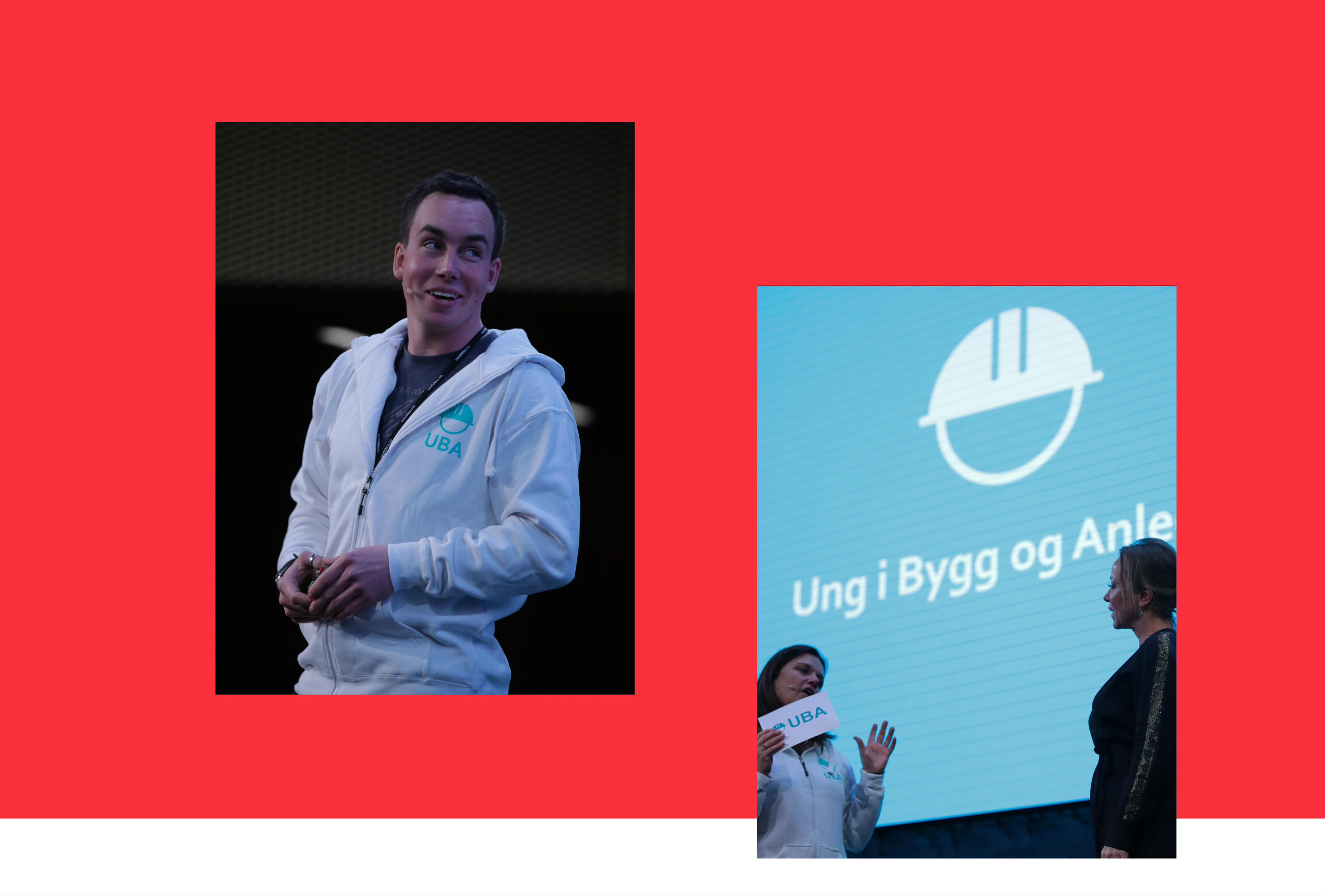 Rollemodell på scenen fra et Ung I Bygg og Anlegg-arrangement