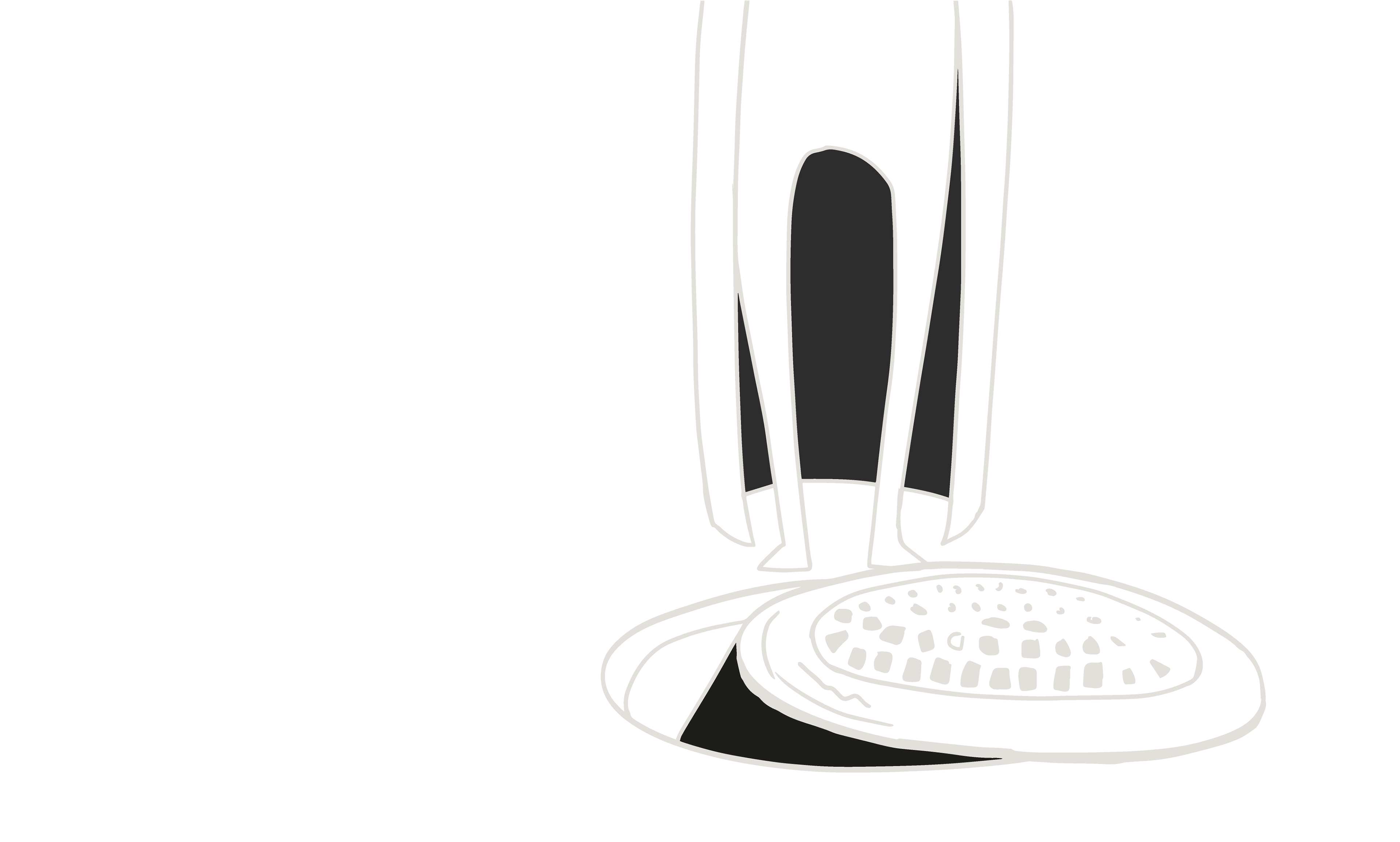 Illustrasjon av person ved kumlokk