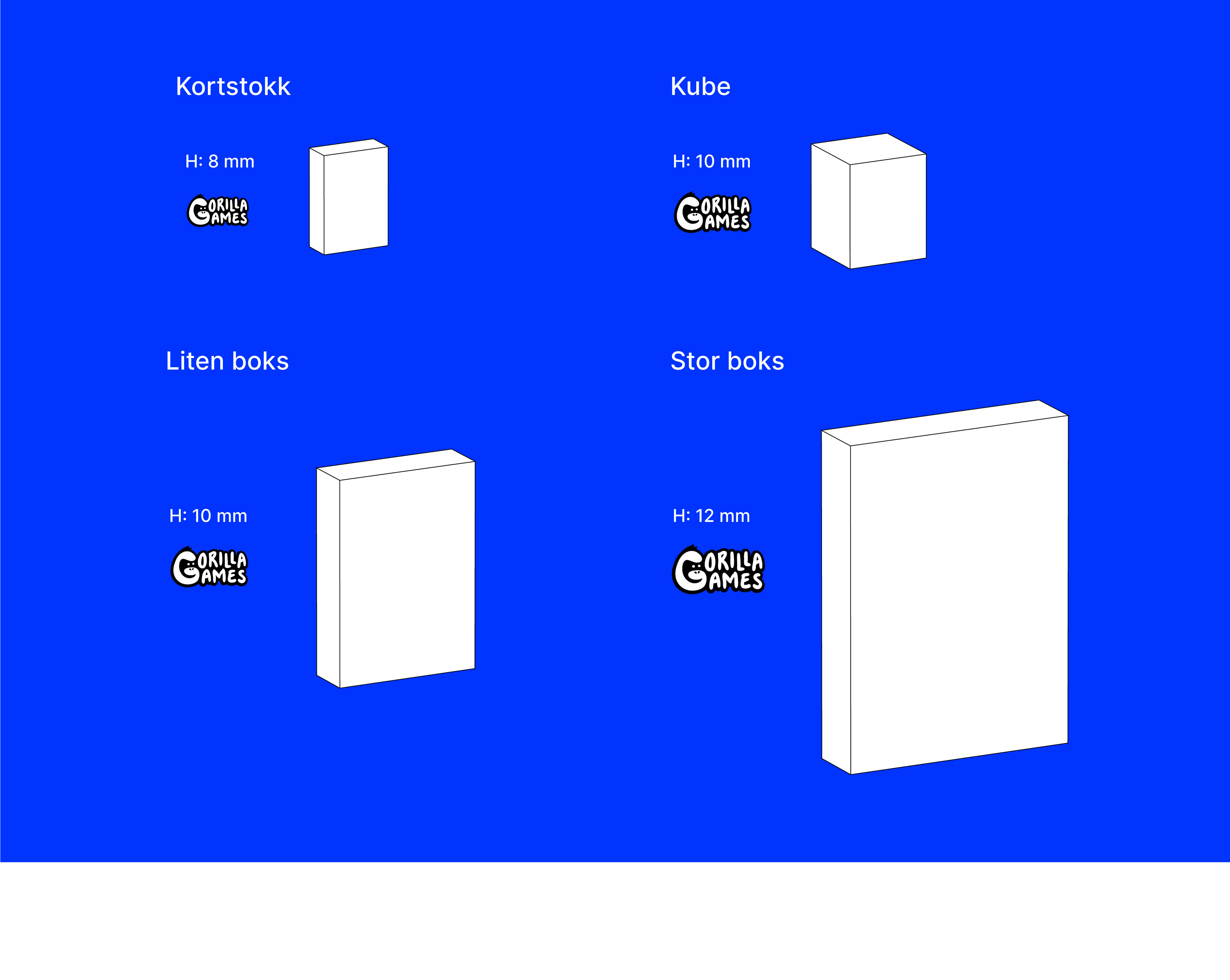 GorillaGames logostørrelse på ulike bokser