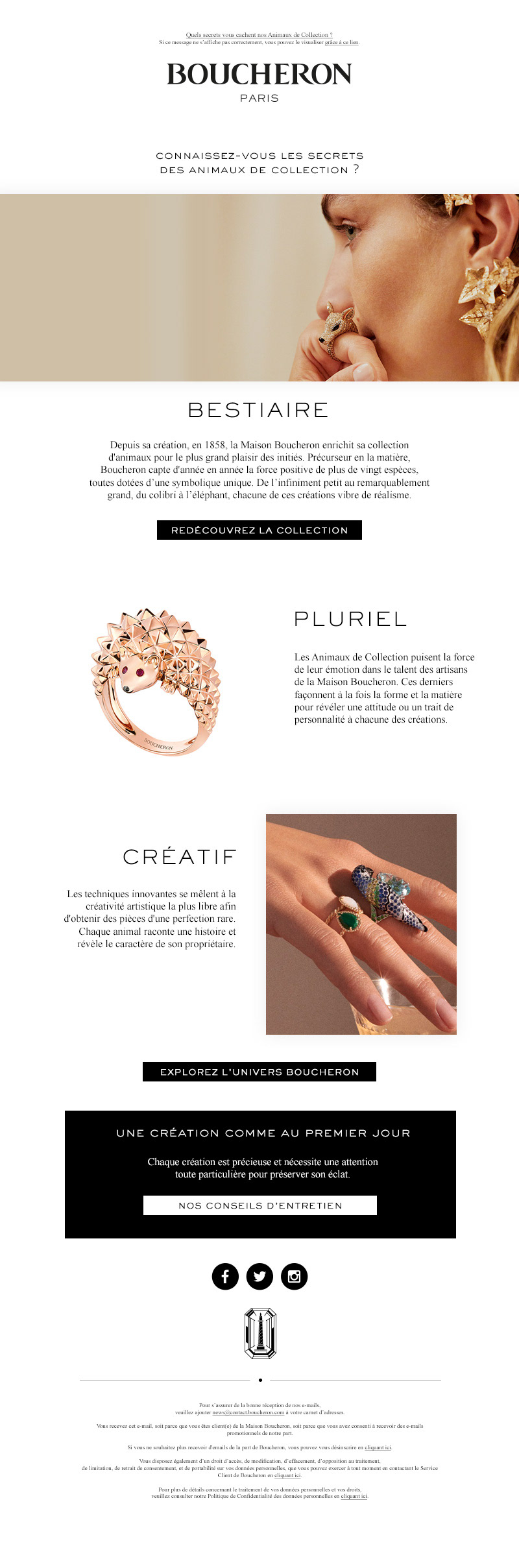 BOUCHERON - Campagne emailing Post Achat - ANIMAUX DE COLLECTION 2020_FR_desktop