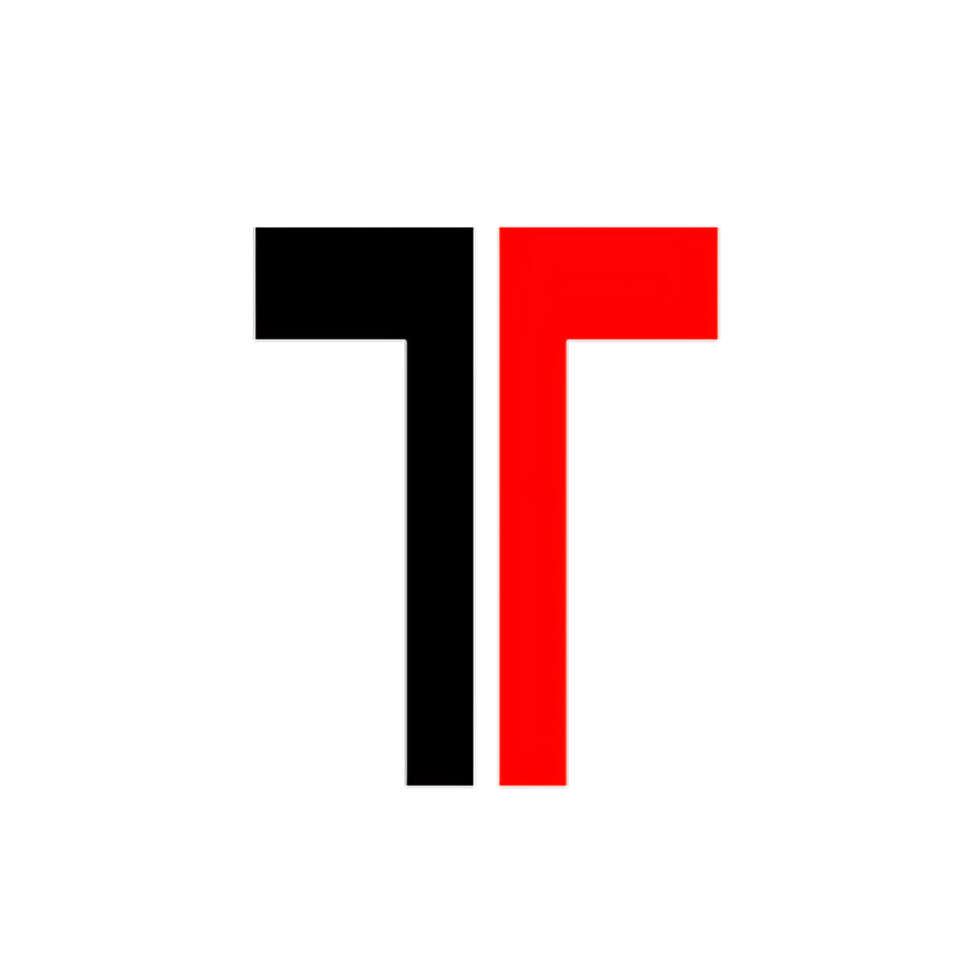 Tas The Artist logo a T in red and black