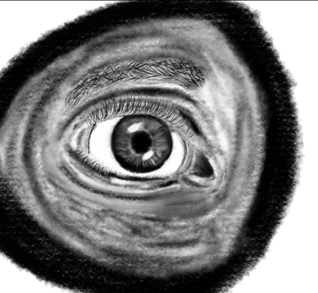 A realistic Eye in a black vortex