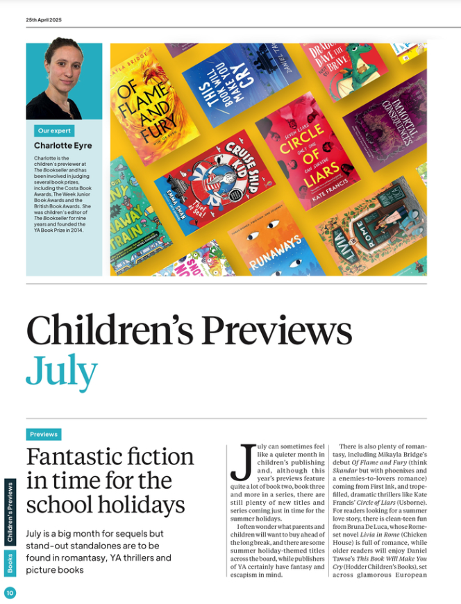 CIRCLE OF LIARS FEATURED IN THE BOOKSELLER CHILDREN'S PREVIEW