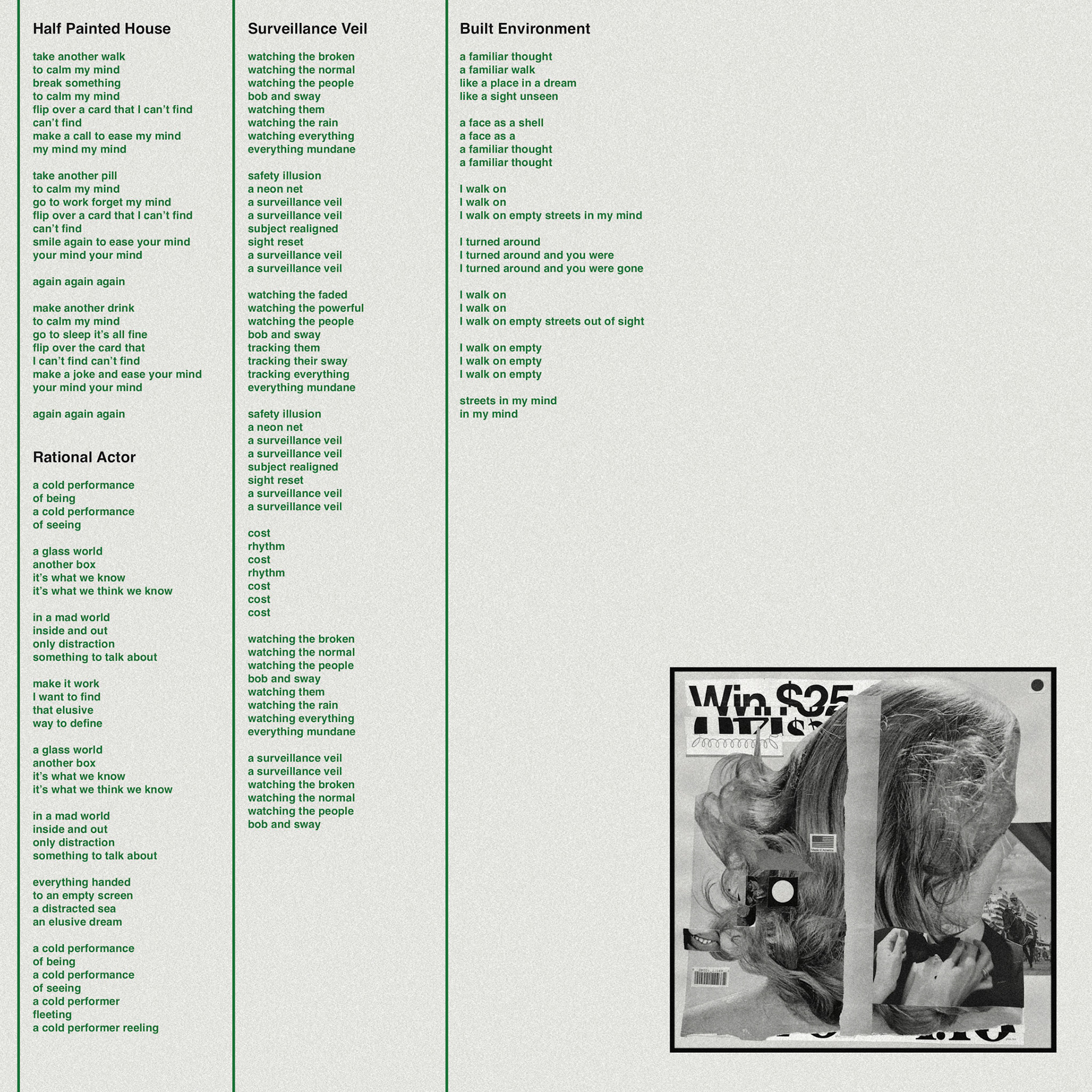 NOTS "3" Album Package Artwork  - Goner Records / Upset the Rhythm (UK)- Lyric Insert 2