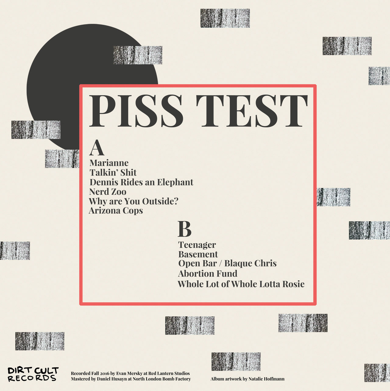 Piss Test - Album Package Art - Back Cover