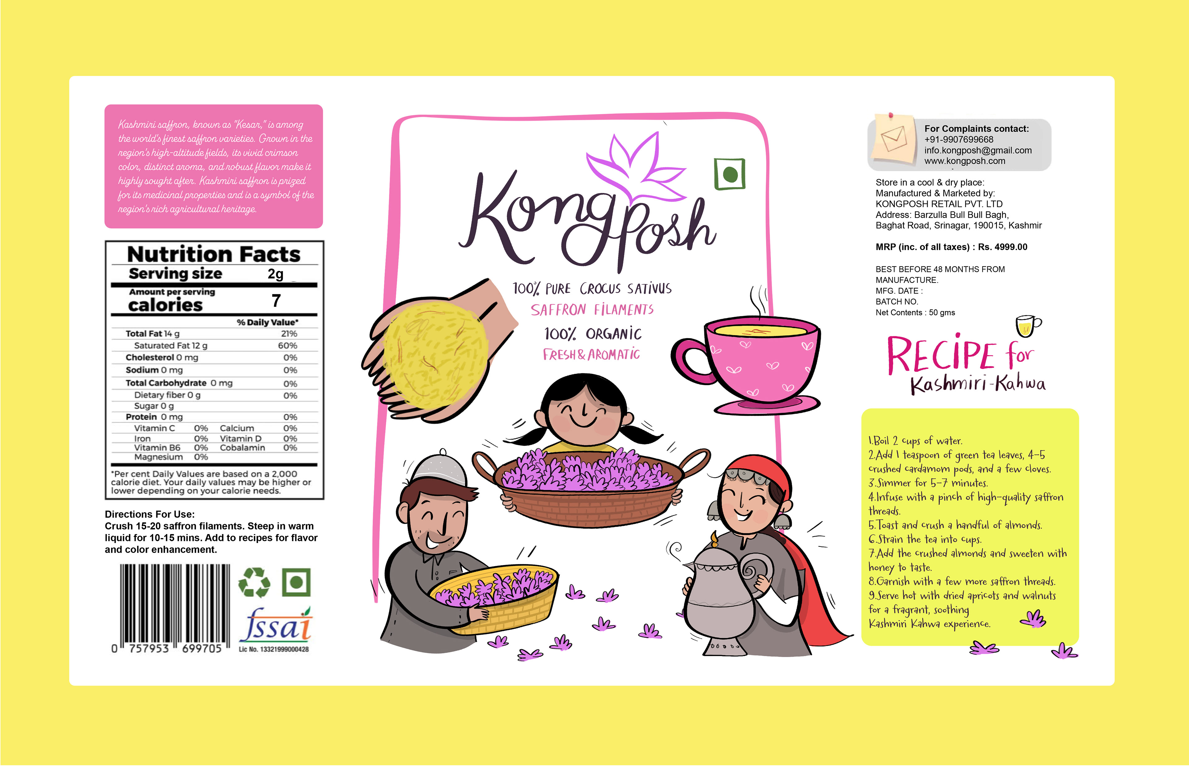kashmiri saffron packaging design