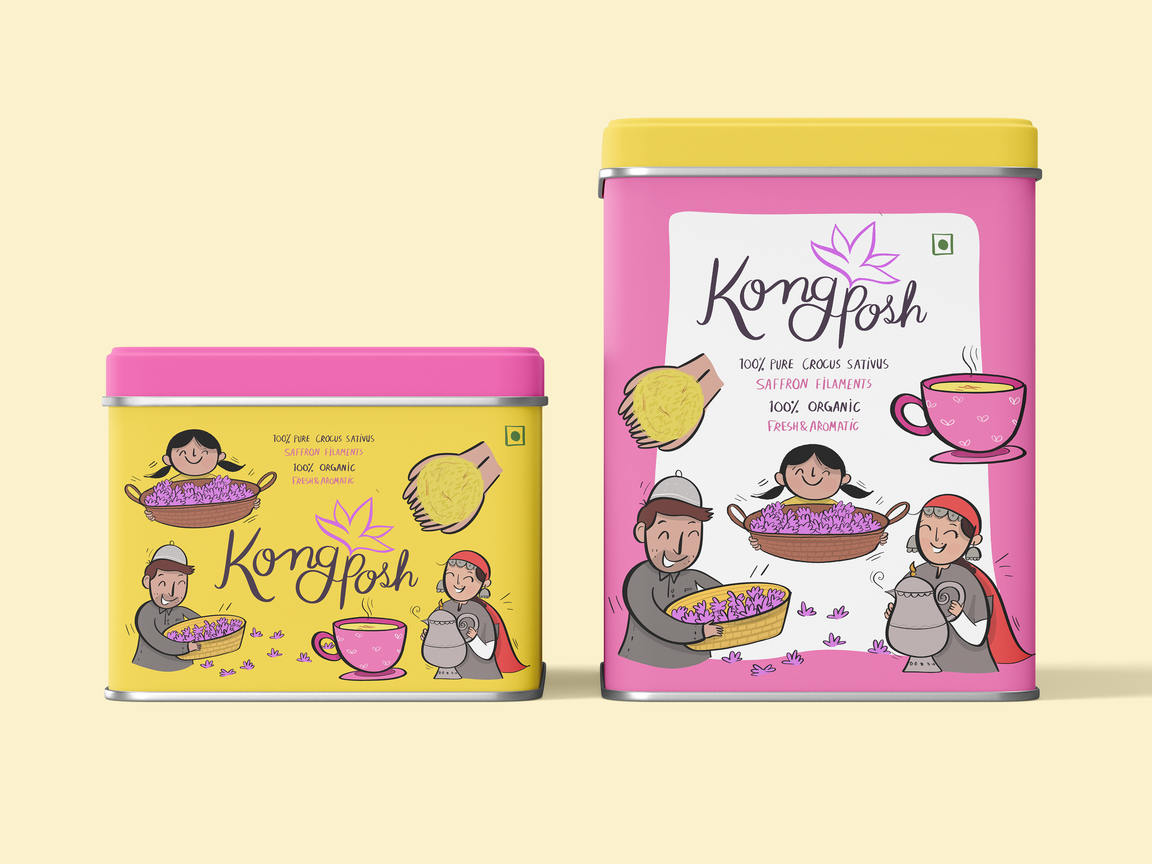 kashmiri saffron packaging design
