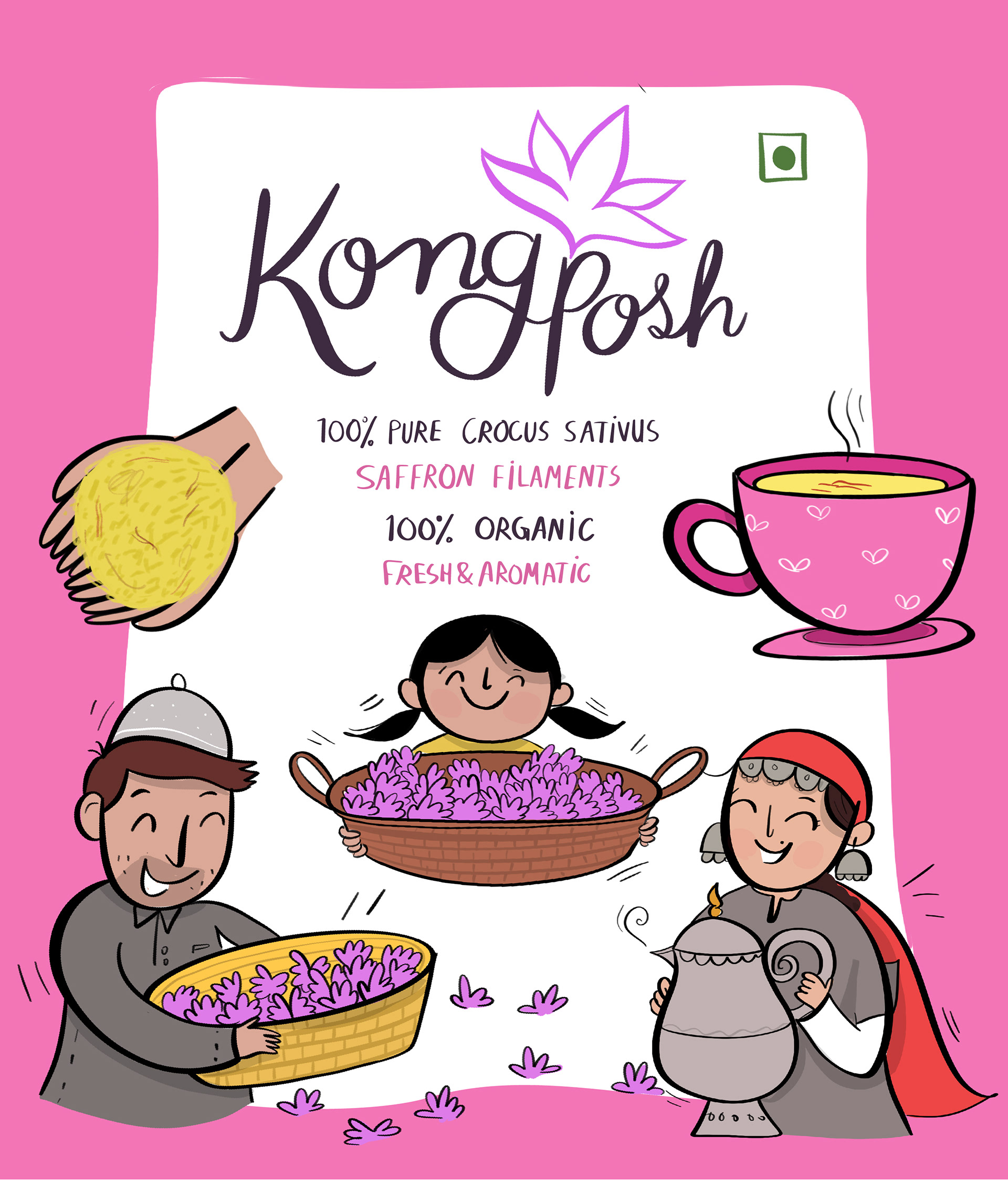 kashmiri saffron packaging design