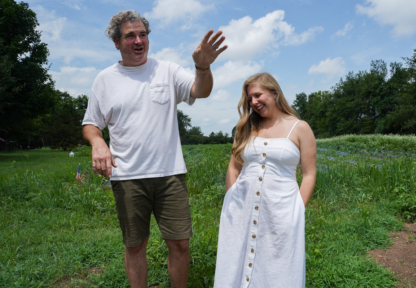 Paul and Ashley Allen give a tour of their family farm on Friday, July 18, 2025, in Ozark. The family plans to use the food for themselves, an honor system farm stand, farm dinner parties and more. 