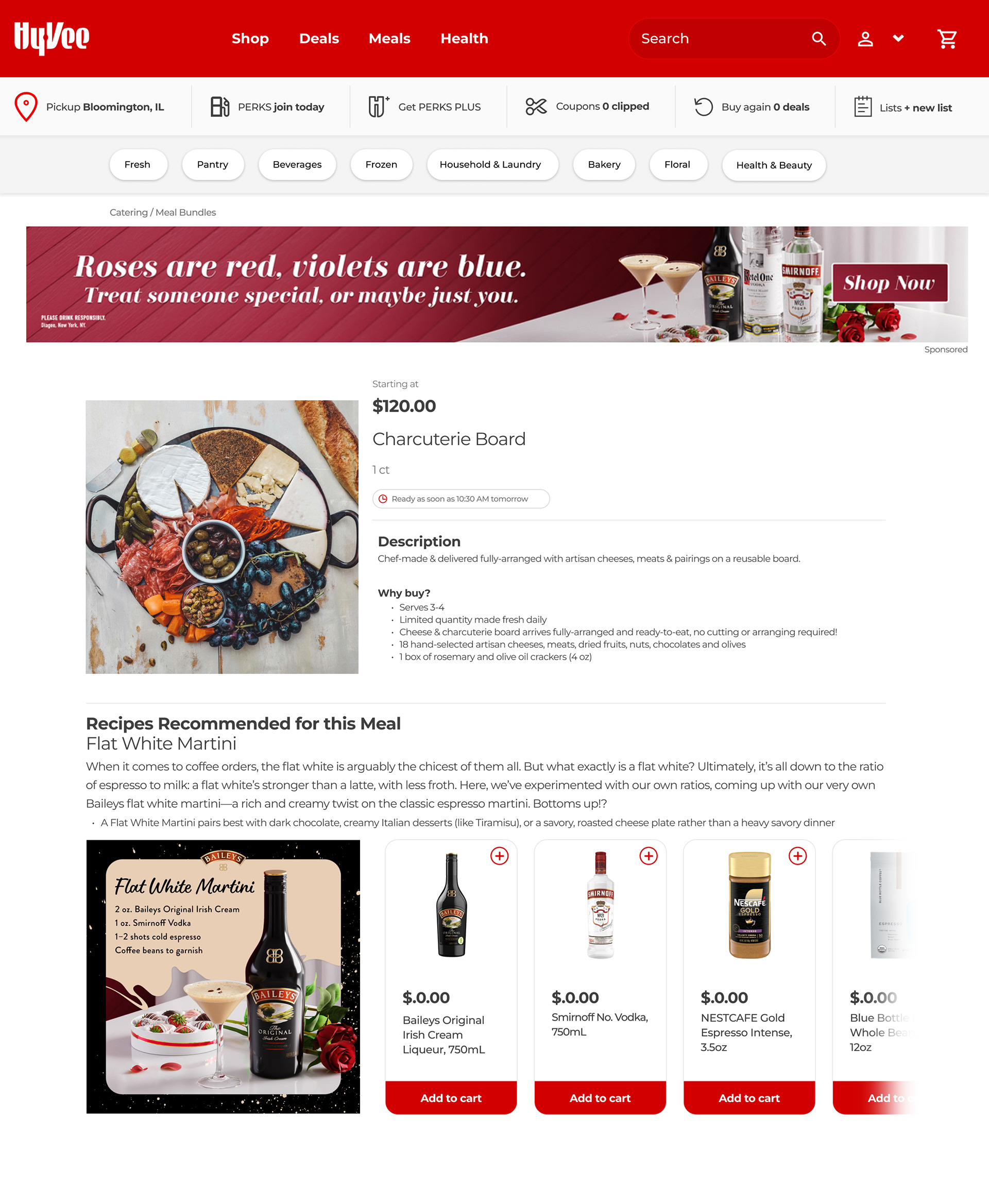 Bailey's Original Irish Cream Valentine's Day Wireframe
