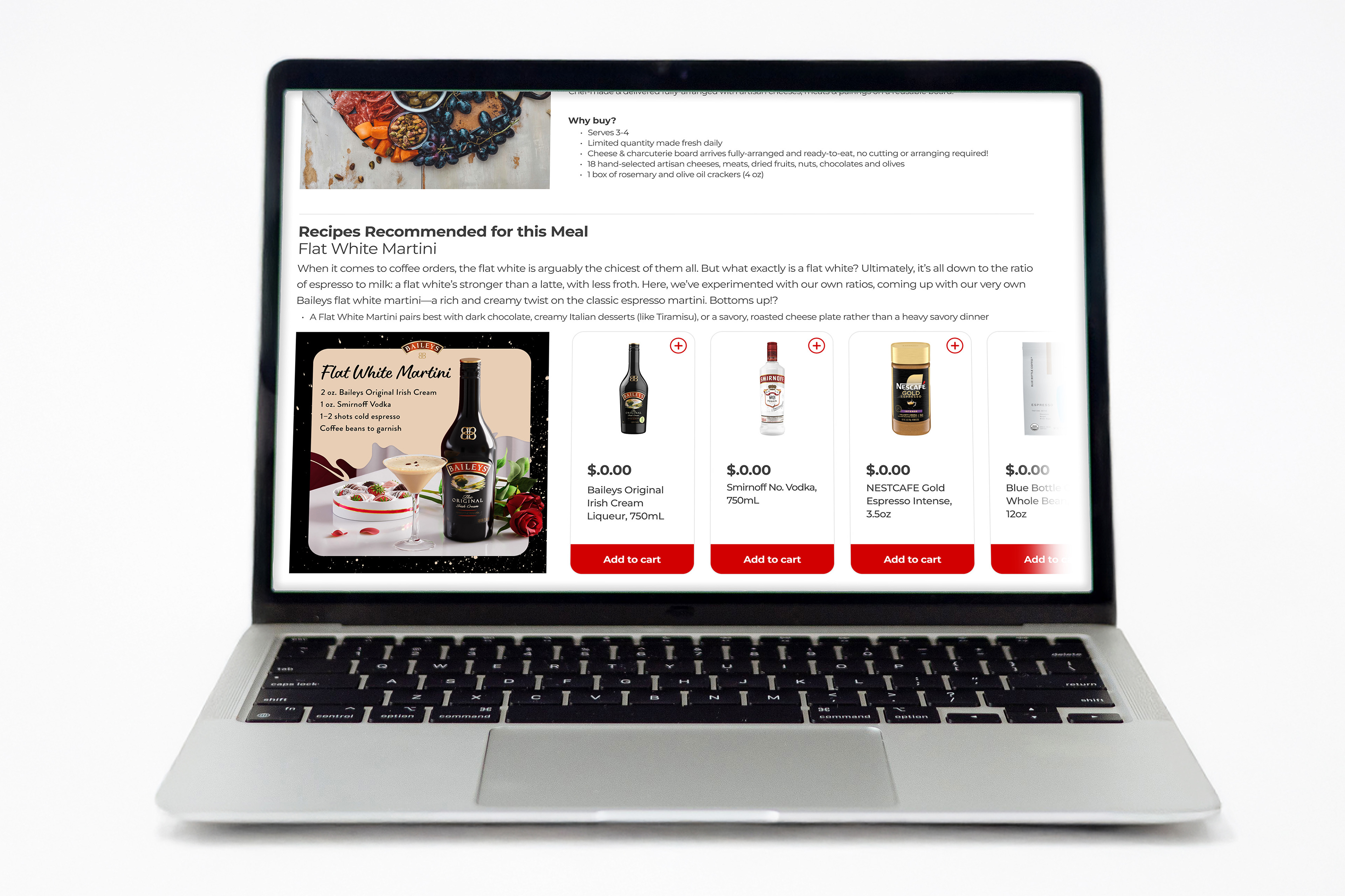 Ketel One Vodka Mother's Day Wireframe Mockup