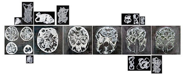 “UNTITLED (2013) 5.5FT X 2FT ACRYLIC,GESSO,PEN,MARKER ON PAPER