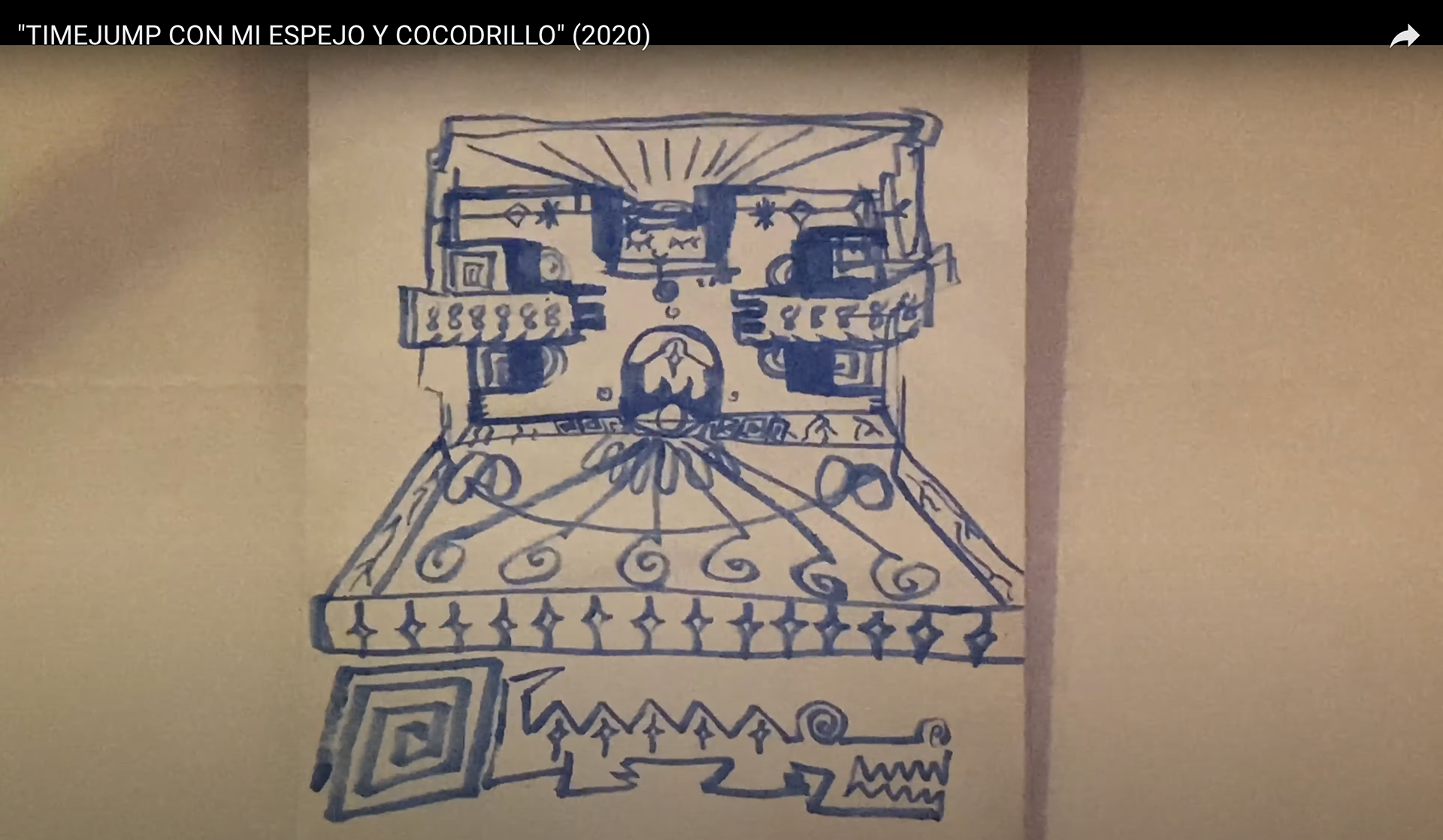 "TIMEJUMP CON MI ESPEJO Y COCODRILLO" (2020) Mi casa, Mi cuerpo, Mi energia, Mis MILALMAS, Glitch/Divine intervention (edited footage). TIMEJUMP. MIRROR MADE BY ROB ROBASSA.