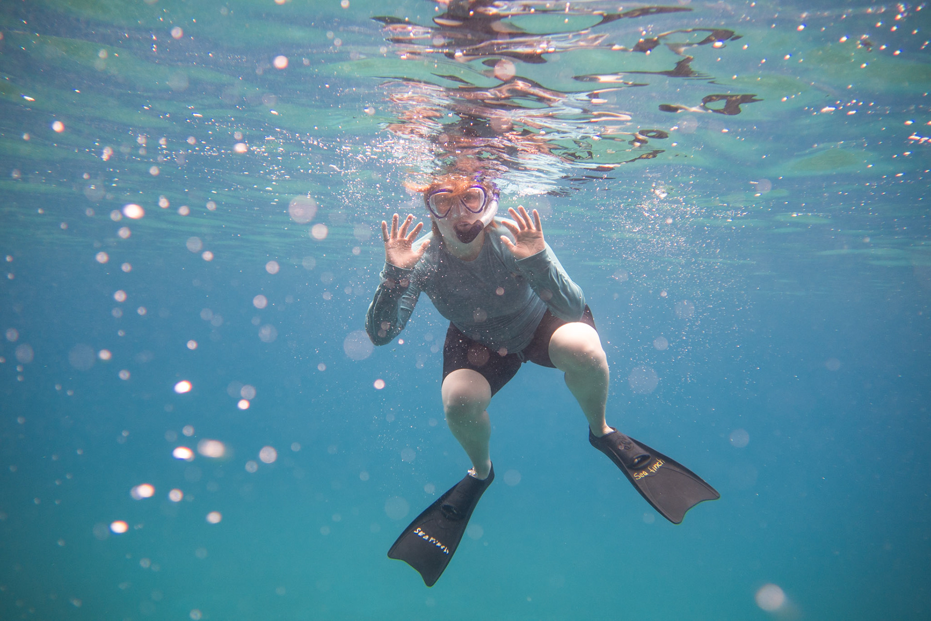 Sylvie snorkelling