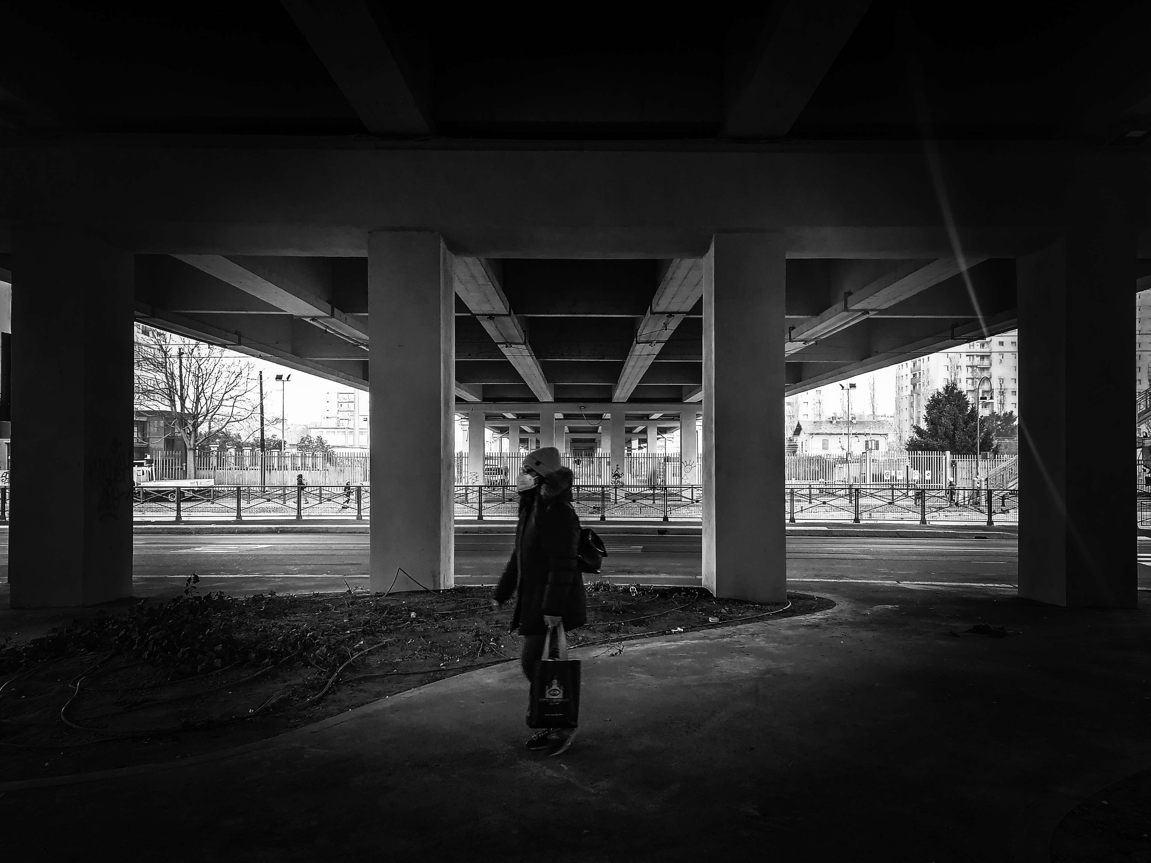 Under the viaduct