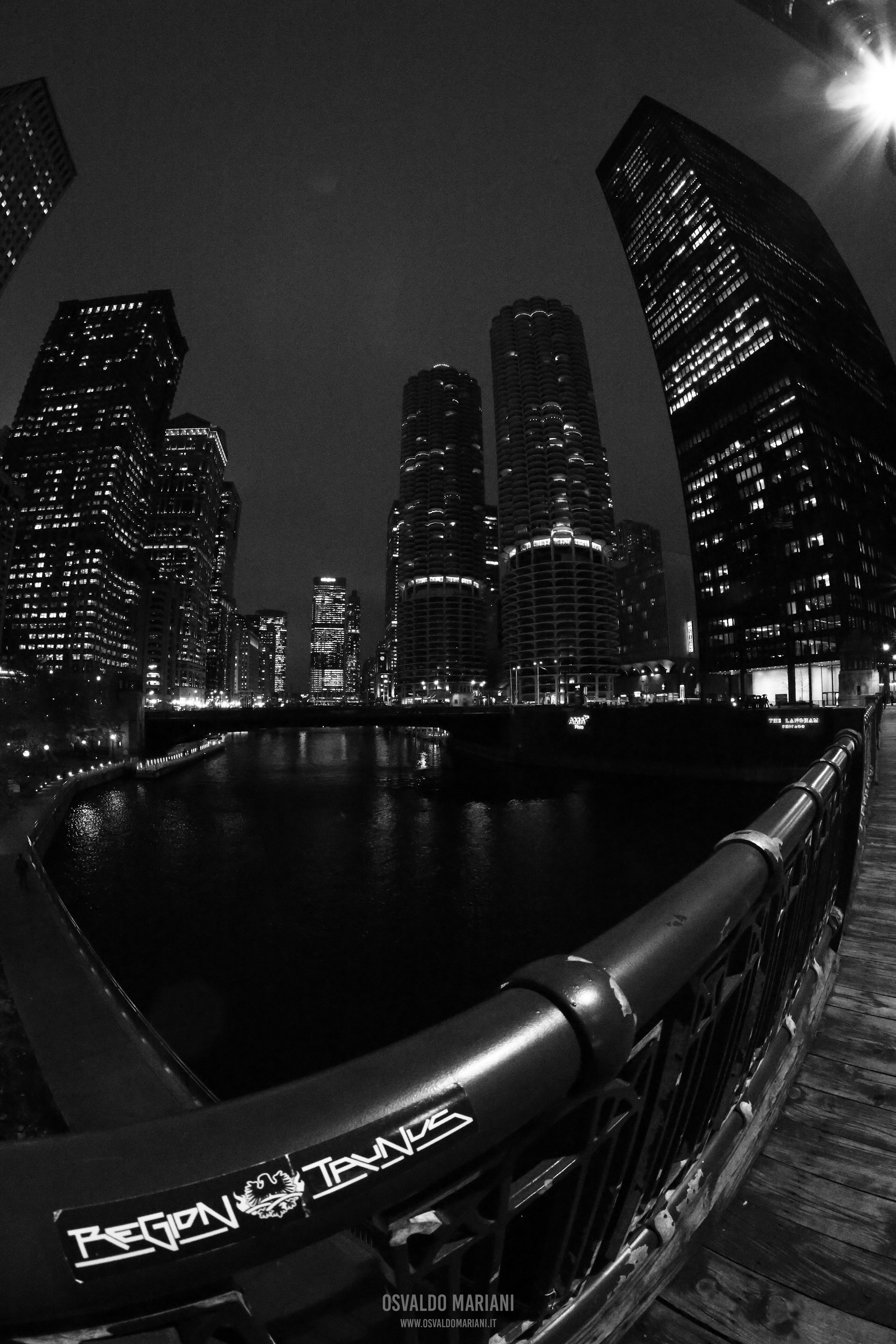 Urban giants under the night sky