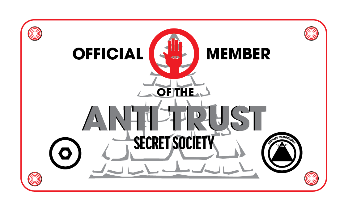 Anti Trust Secret Society Membership Card