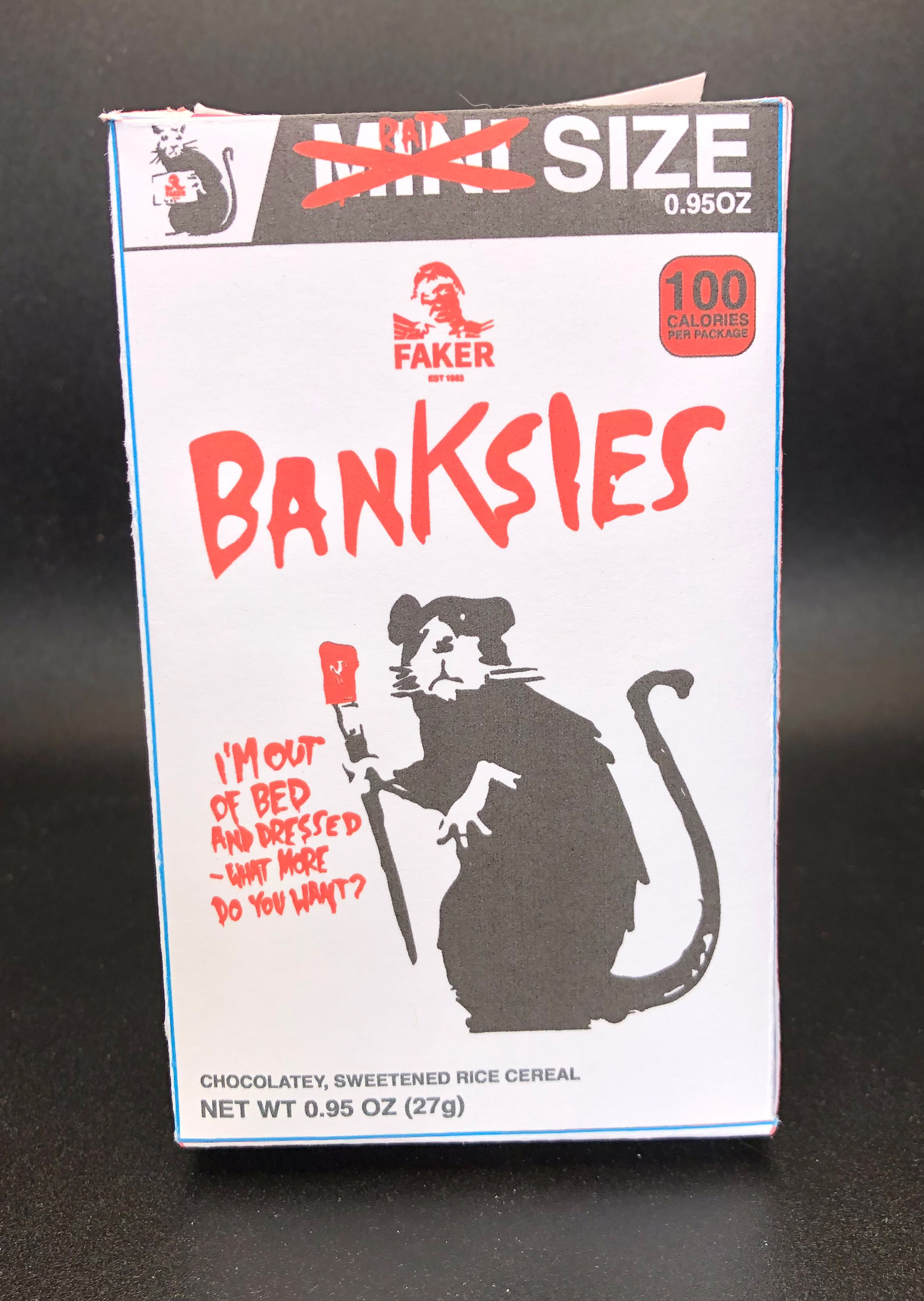 Faker Oats Banksies Cereal Box