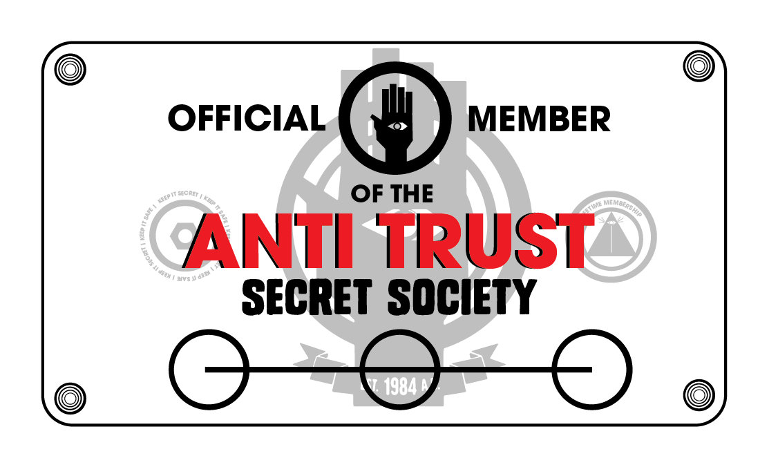 Anti Trust Secret Society 1989 Membership Card