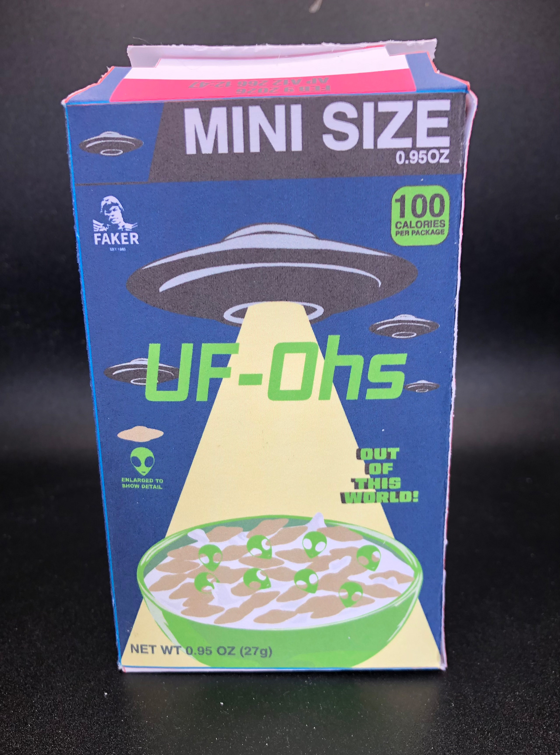 Faker Oats UF-Ohs Cereal Box