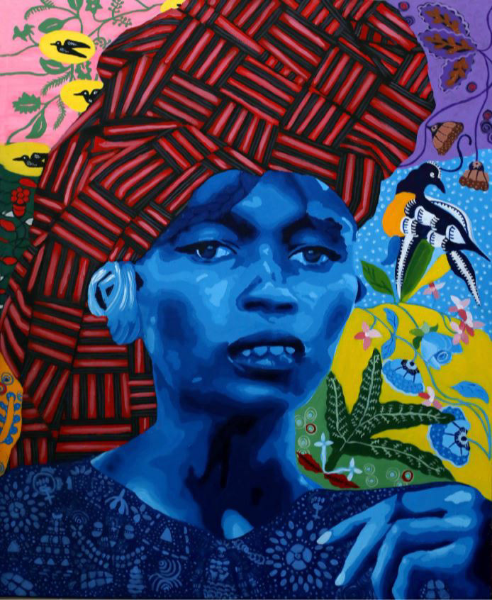 Aya Òba, Acrylique sur toile, 100 x 81 cm, 2018