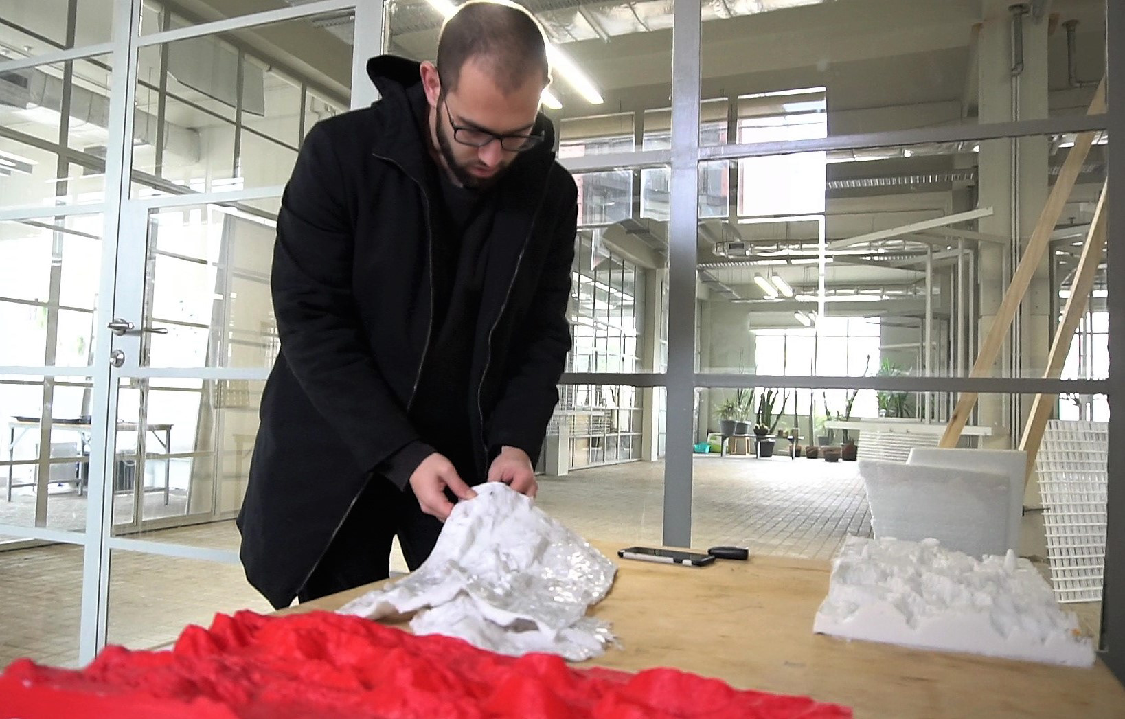 Maquette des copeaux de cuivre dans l'espace
