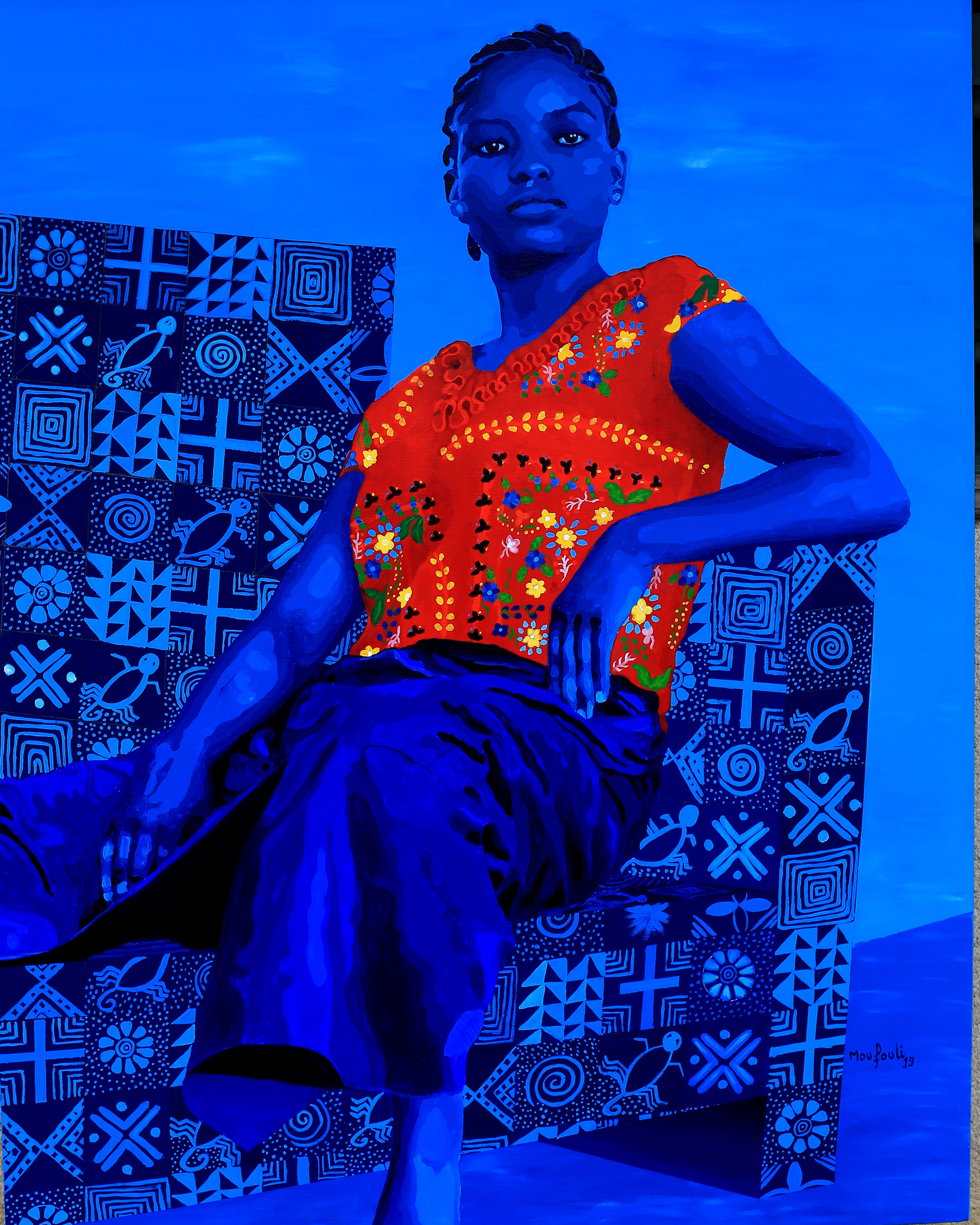 Monboladji, Acrylic sur toile, 140 x110, 2019