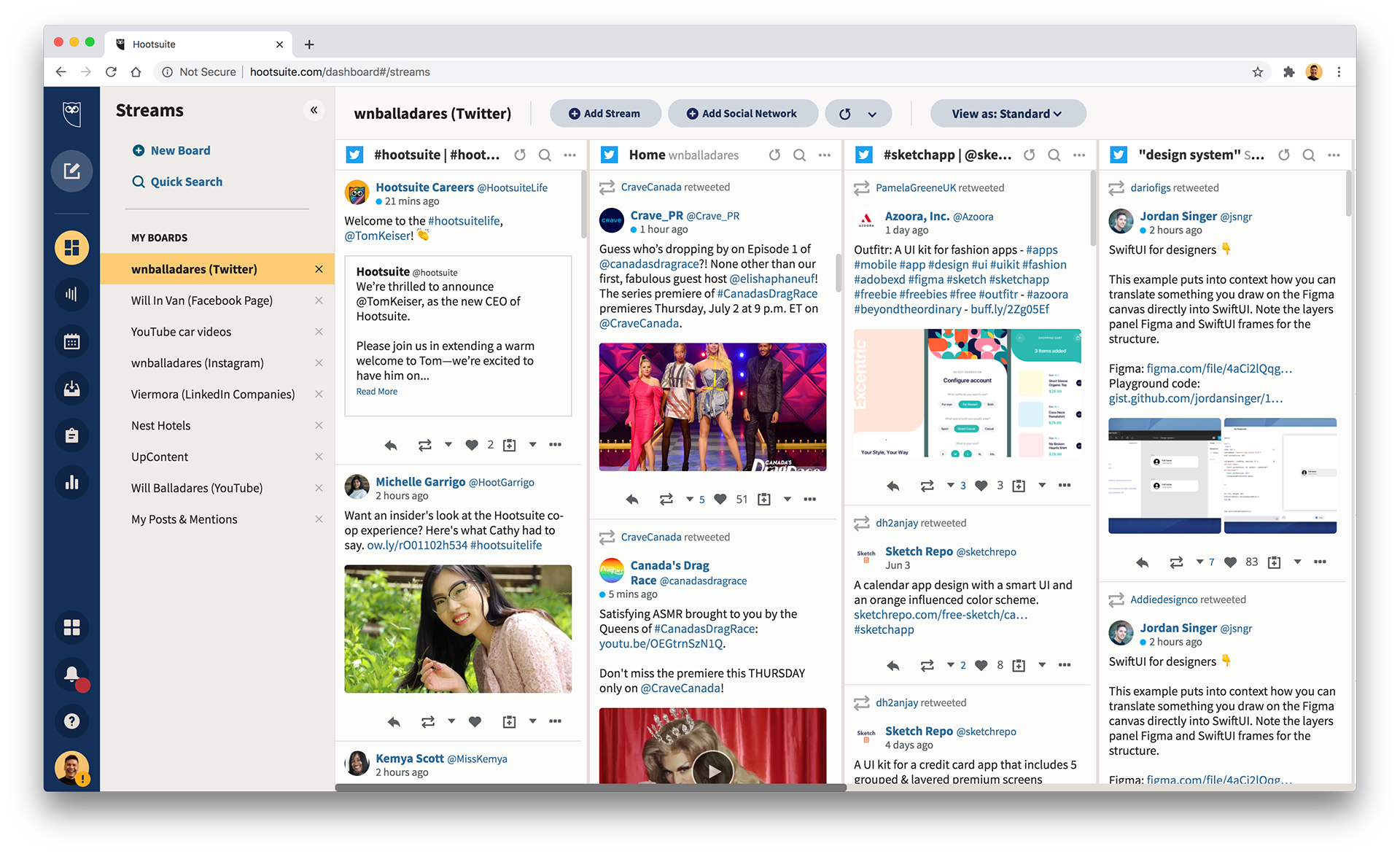 Social Media Management Dashboard - Hootsuite