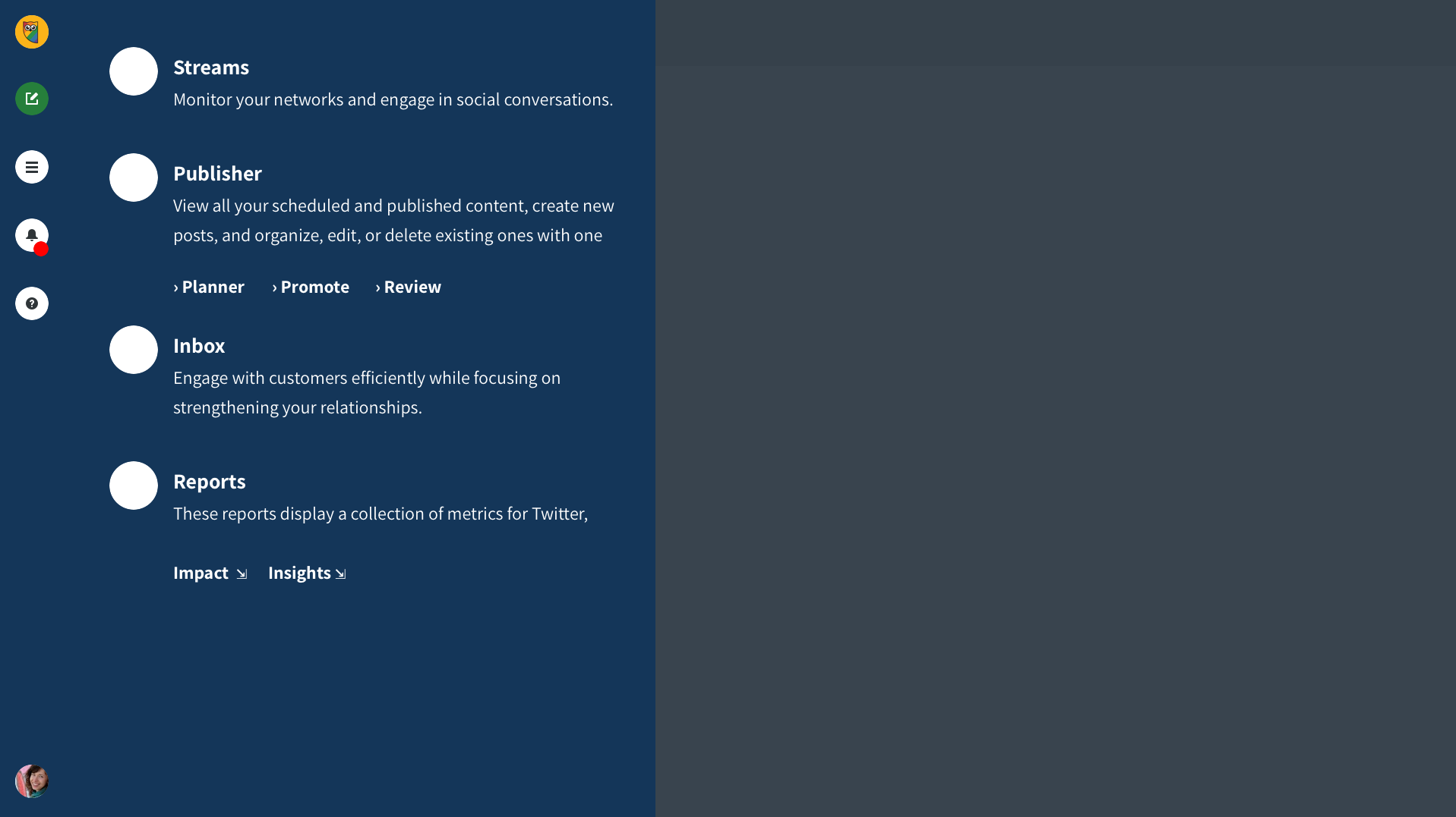 Option C is a traditional left side nav bar