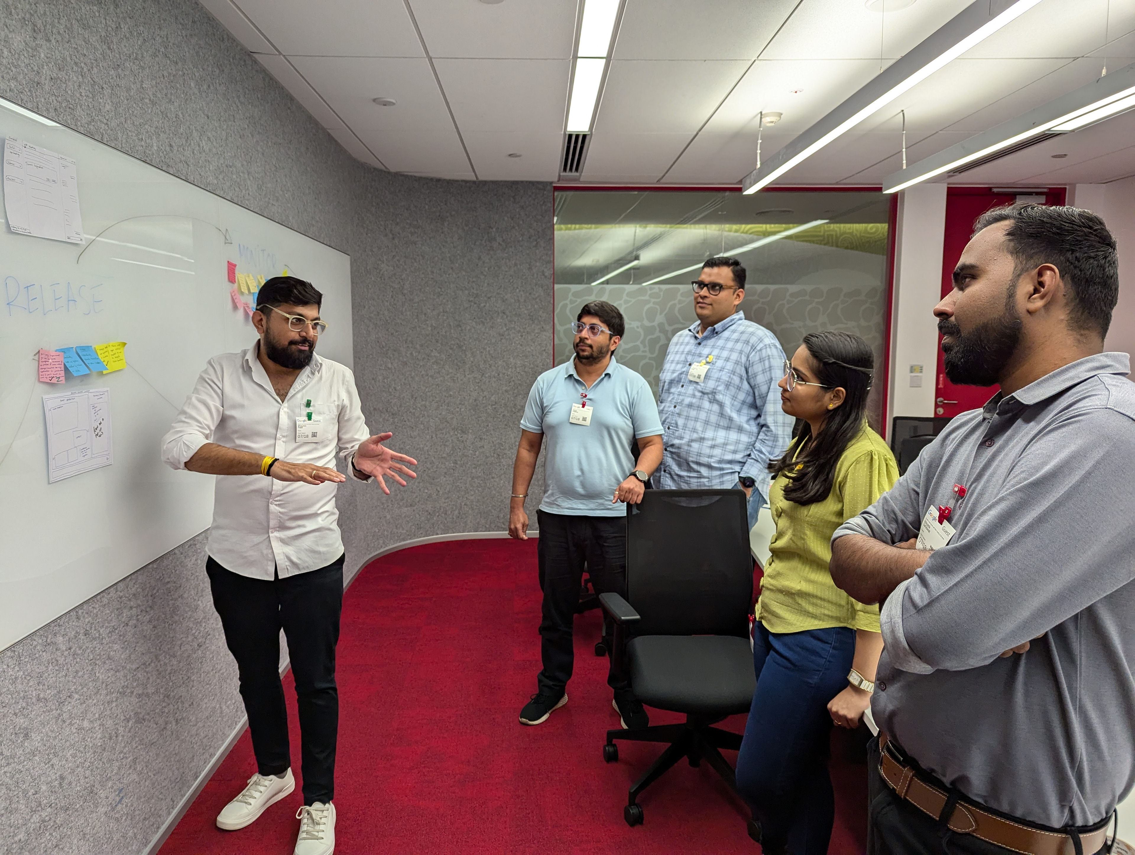 Participant presents at the design activity in Bengaluru