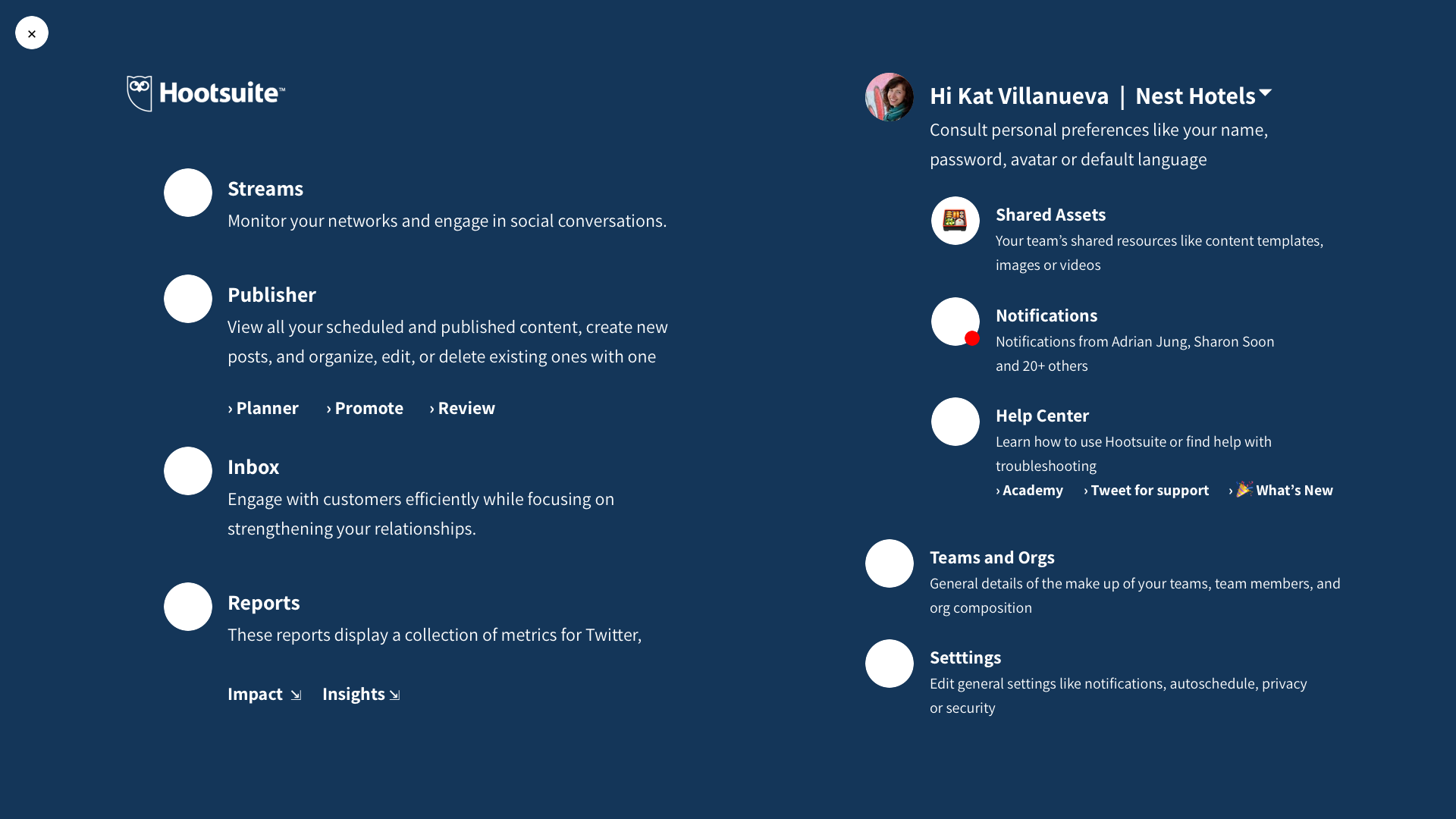Option A uses a full screen menu approach