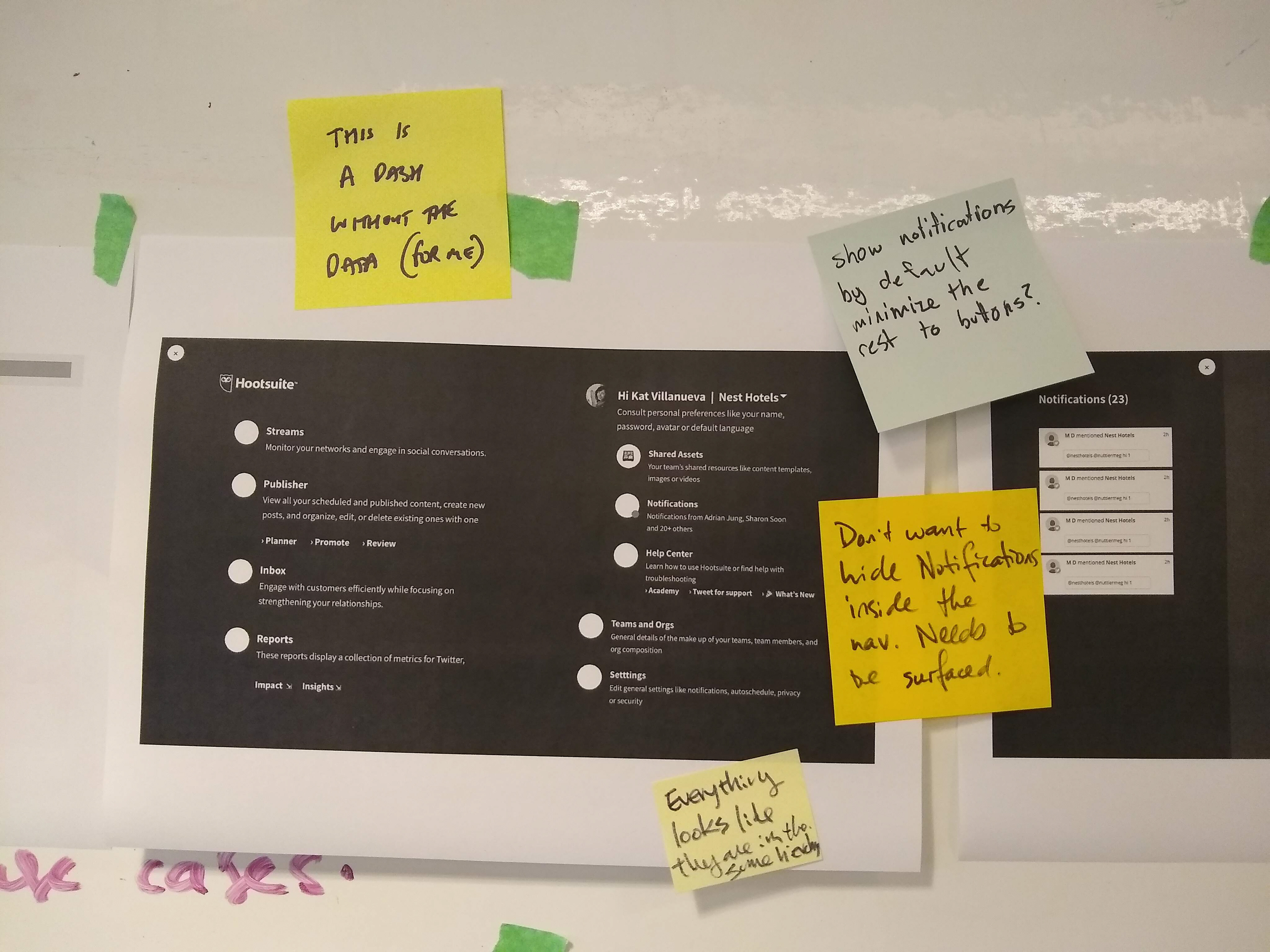 Option A was a full screen menu design