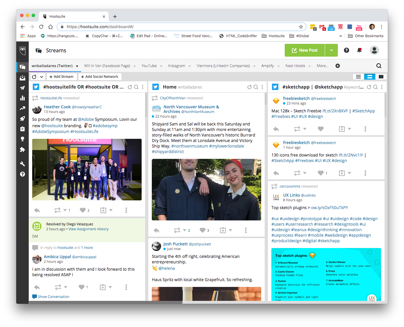 A snippet of a streams in the old UI